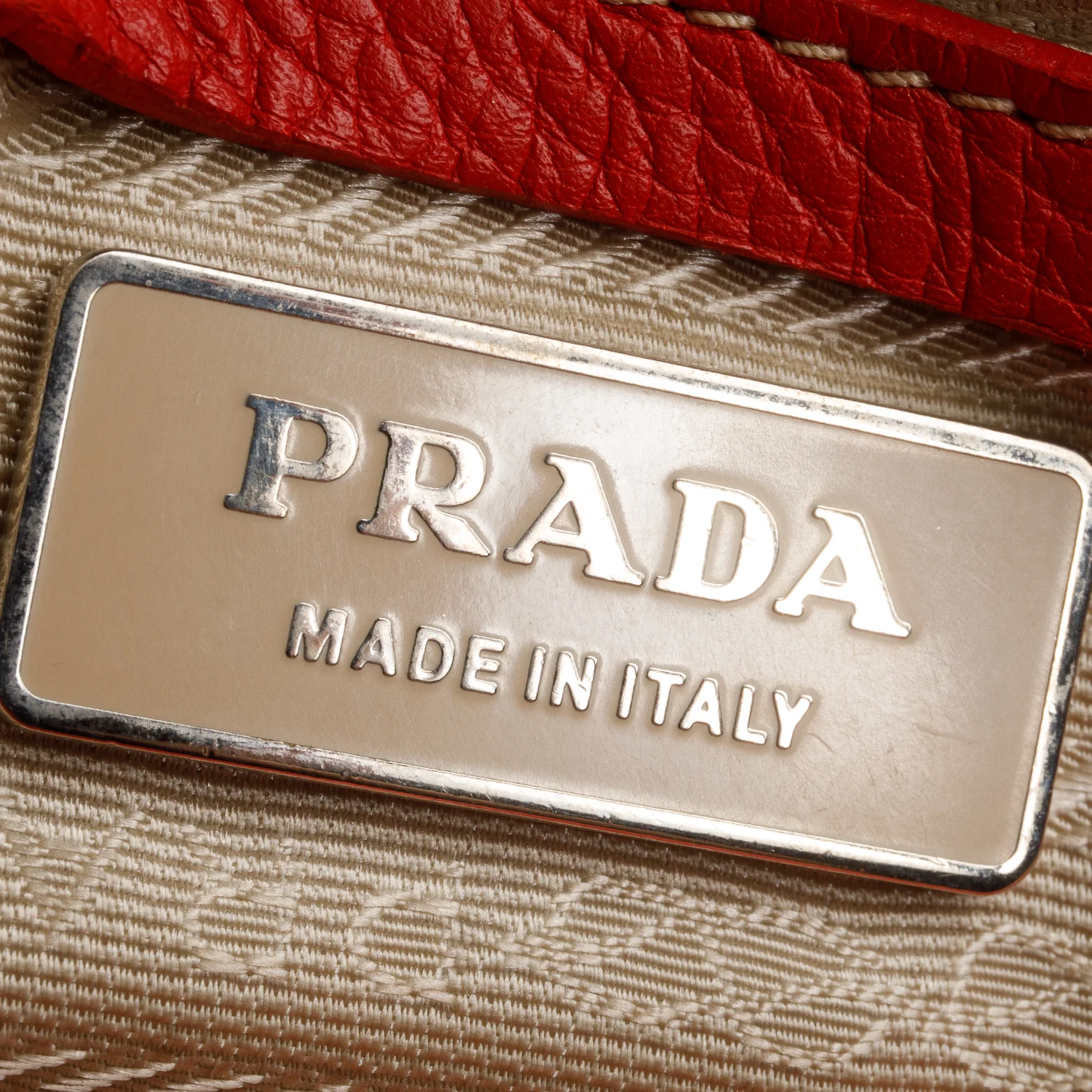 Prada Red Vitello Daino Easy Tote Bag w/ Authenticity Card - Image 8