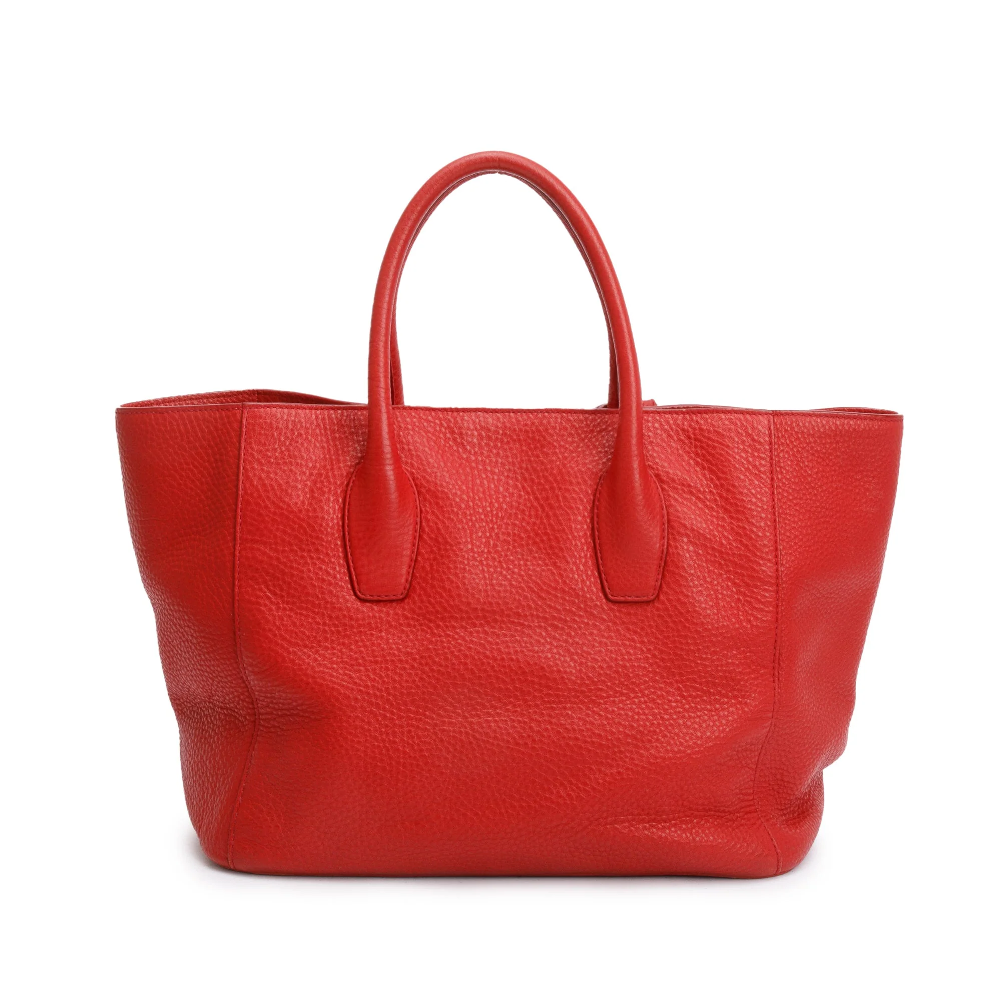Prada Red Vitello Daino Leather Tote w/ Strap & Authenticity Card - Image 5