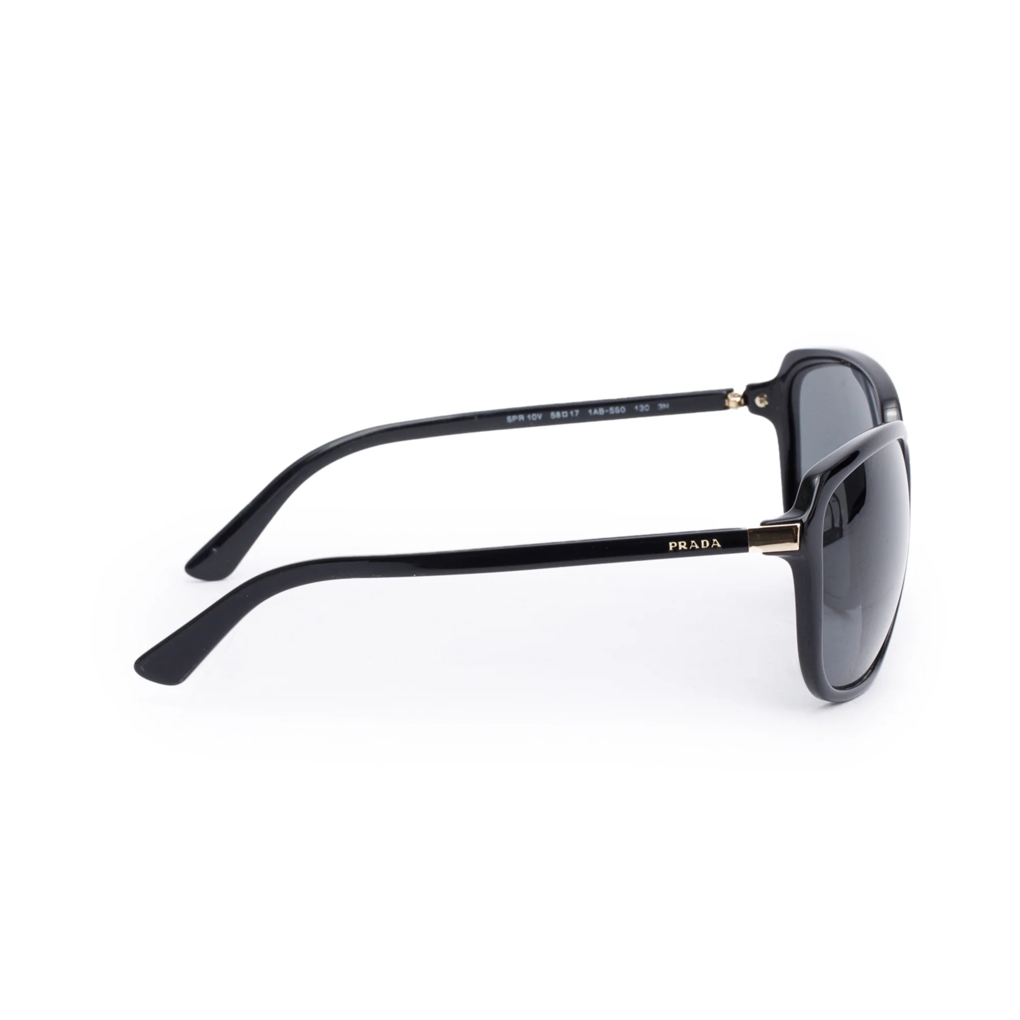 Prada SPR 10V Black Acetate Square Sunglasses w/ Box & Case - Image 3