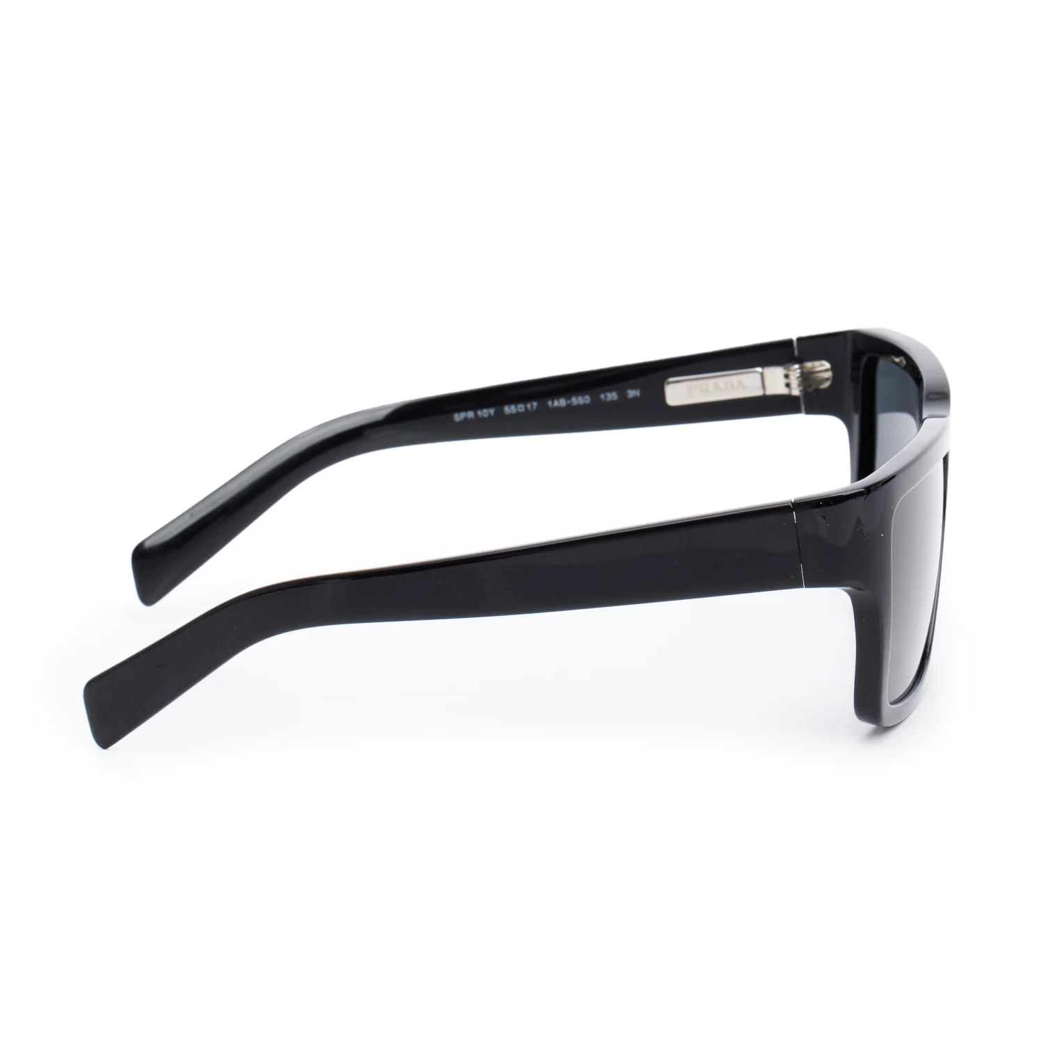 Prada SPR 10Y Black Acetate Square Sunglasses w/ Box & Case - Image 3
