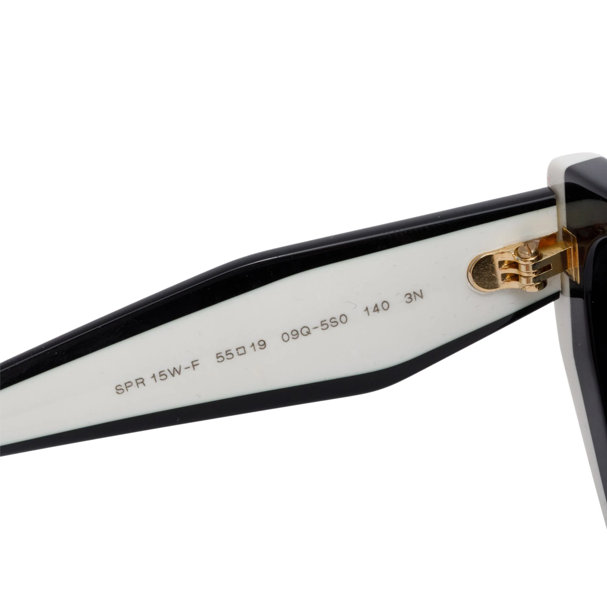 Prada SPR 15W-F Black/White Acetate Prada Logo Sunglasses w/ Box & Case - Image 4