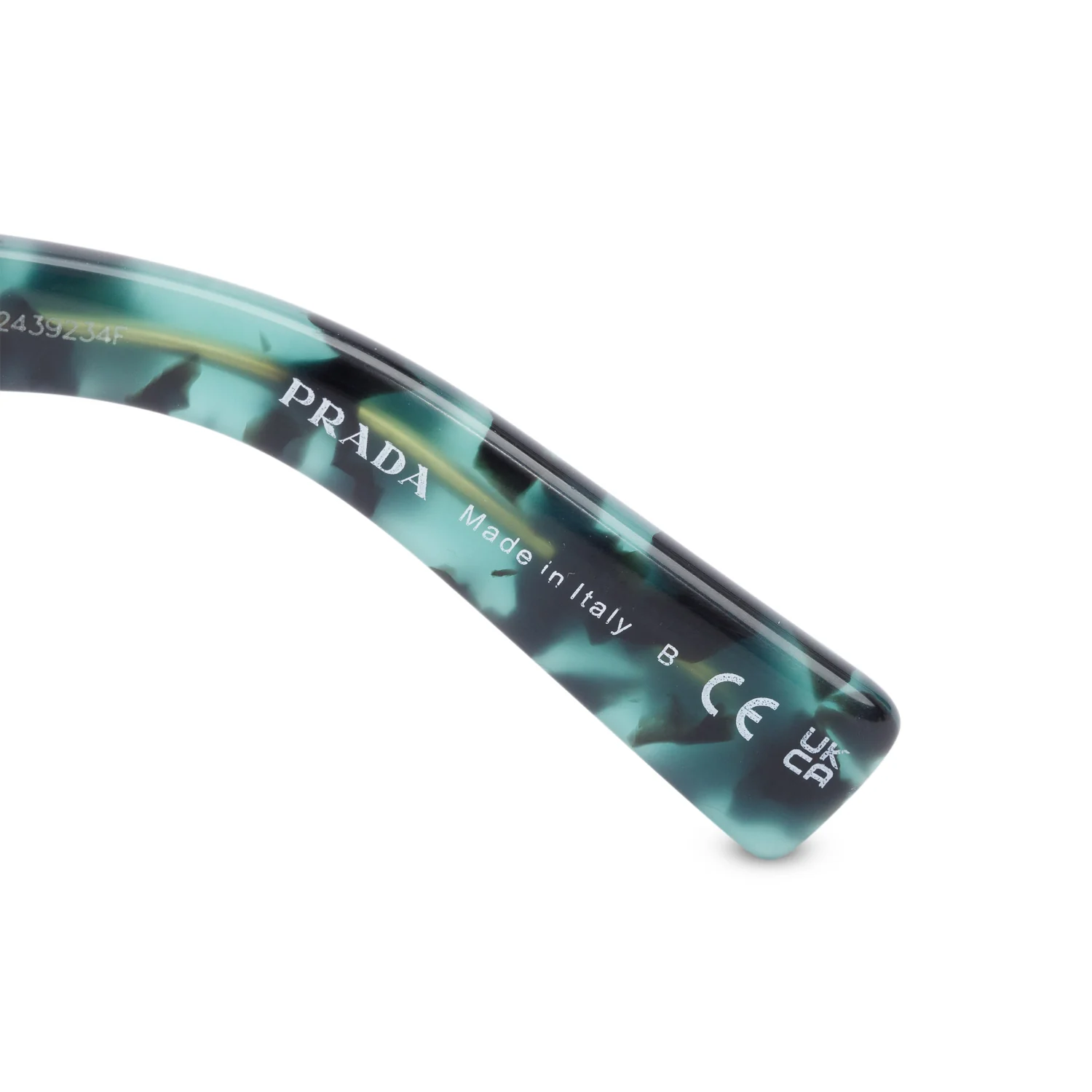 Prada SPR 15Y Brown/Green Camou Acetate Prada Logo Rectangular Sunglasses - Image 4