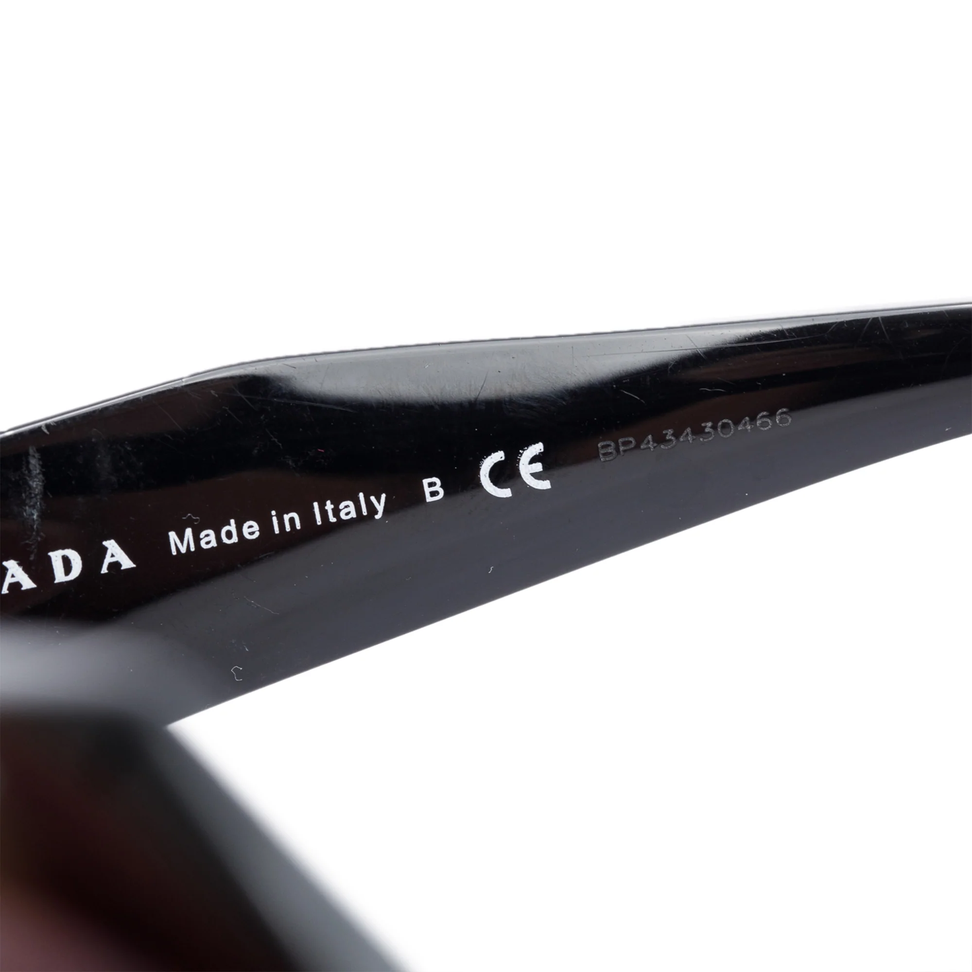 Prada SPR 16W Black Acetate Symbole Geometric Sunglasses - Image 4