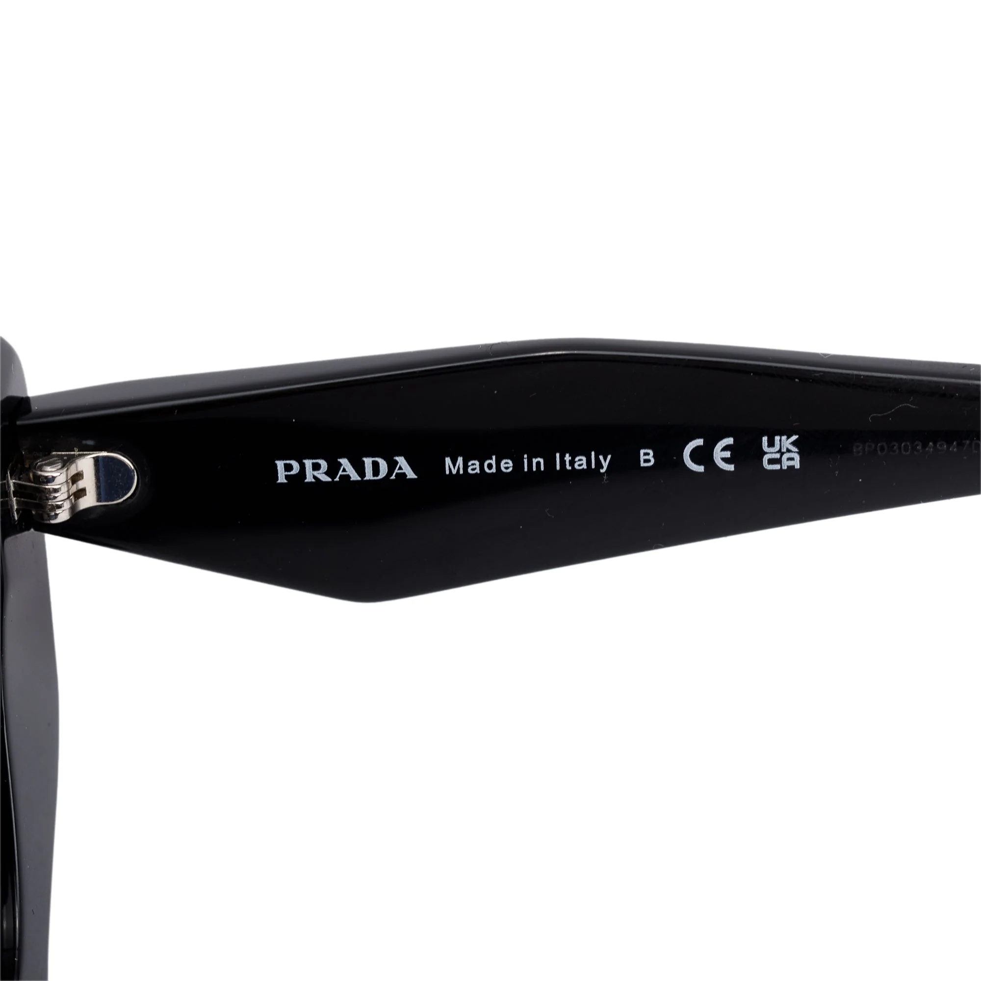 Prada SPR 16W Black Acetate Symbole Geometric Sunglasses w/ Case - Image 3