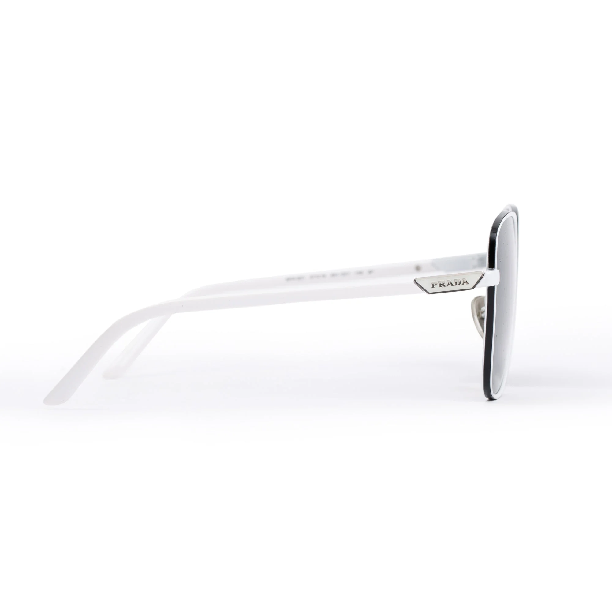 Prada SPR 55Y White Acetate Logo Square Sunglasses - Image 3