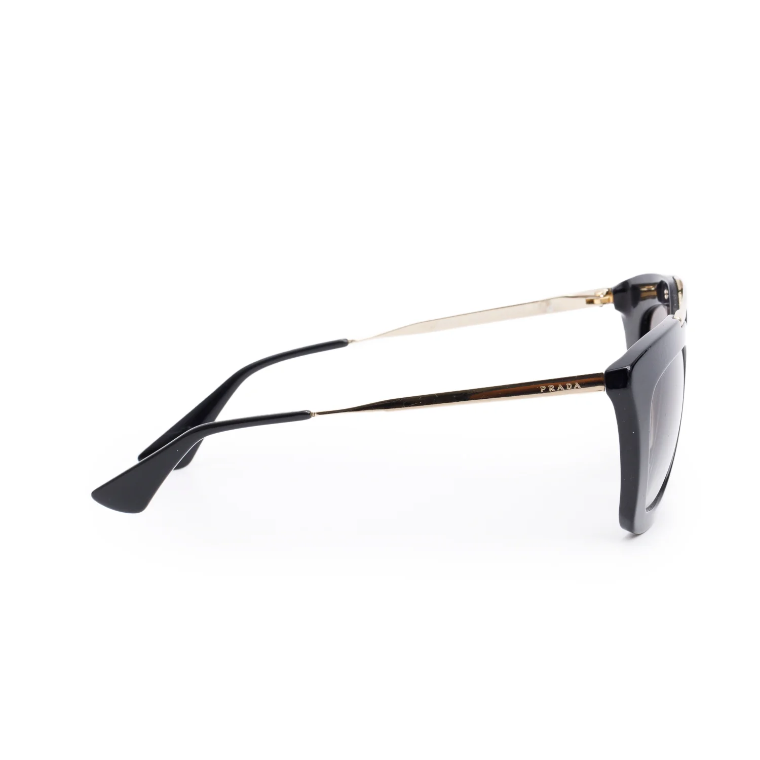 Prada SPR09Q Black Acetate Cinema Cat Eye Sunglasses w/ Box & Case - Image 2