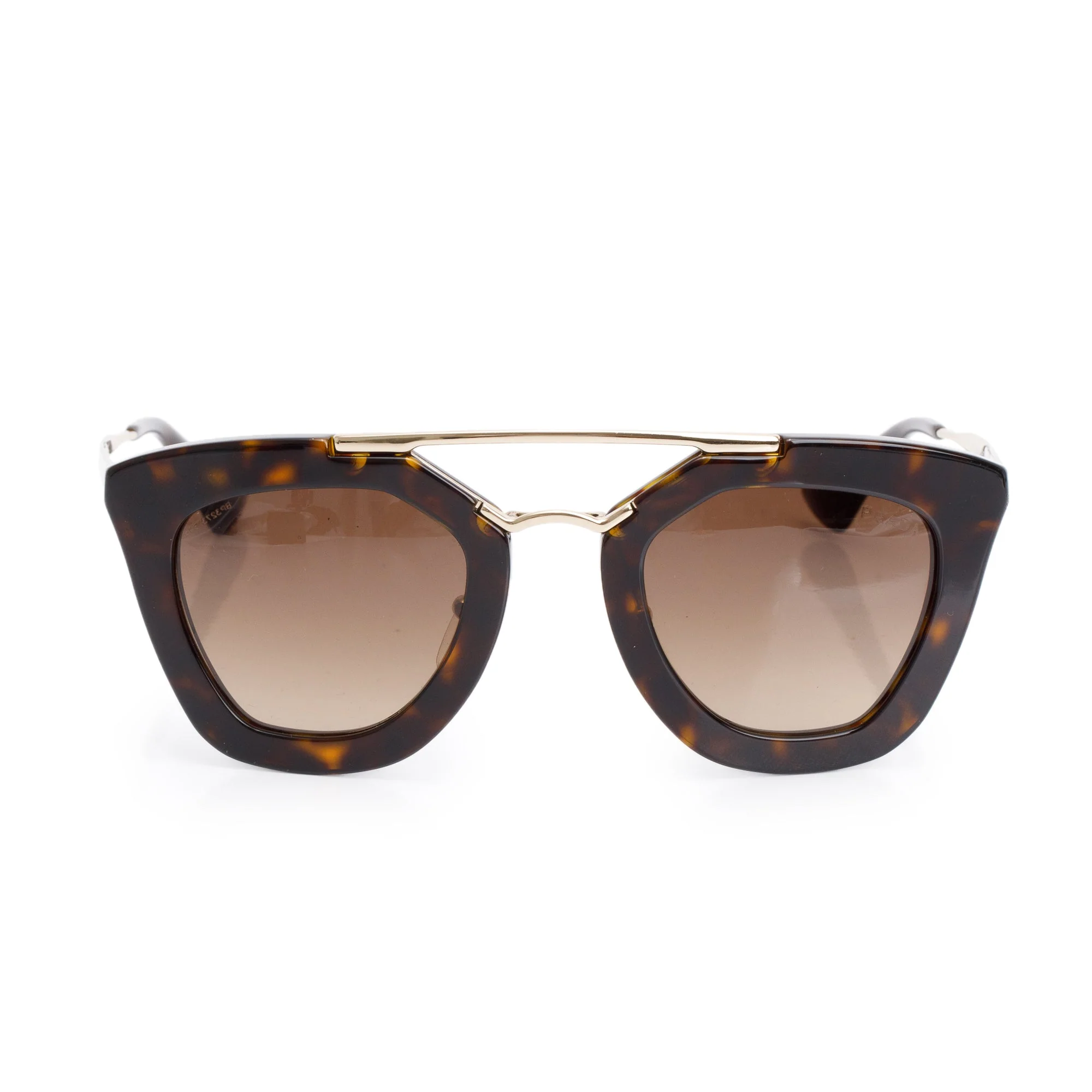 Prada SPR09Q Havana Acetate Cinema Cat-Eye Sunglasses w/ Case