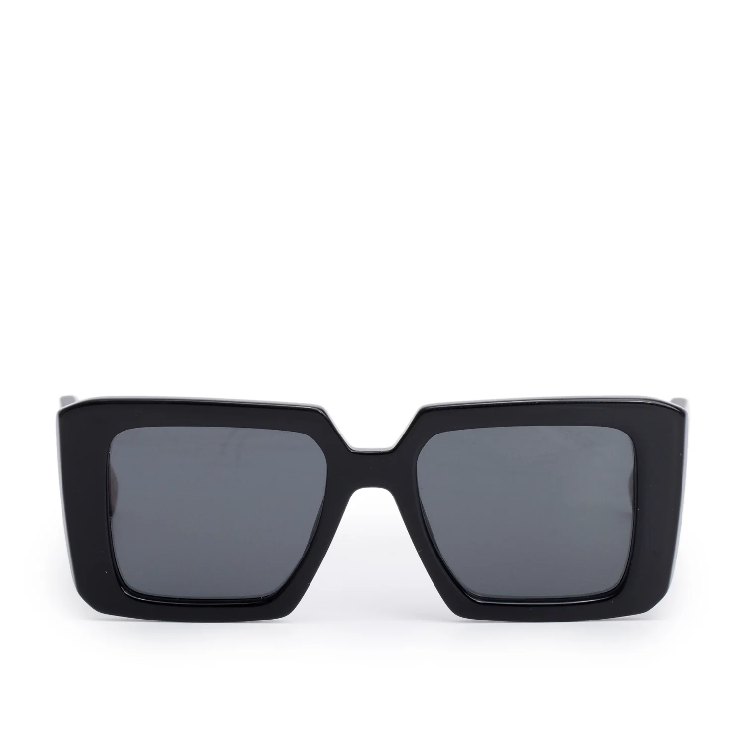 Prada SPR23Y Black Acetate Symbole Oversize Square Sunglasses