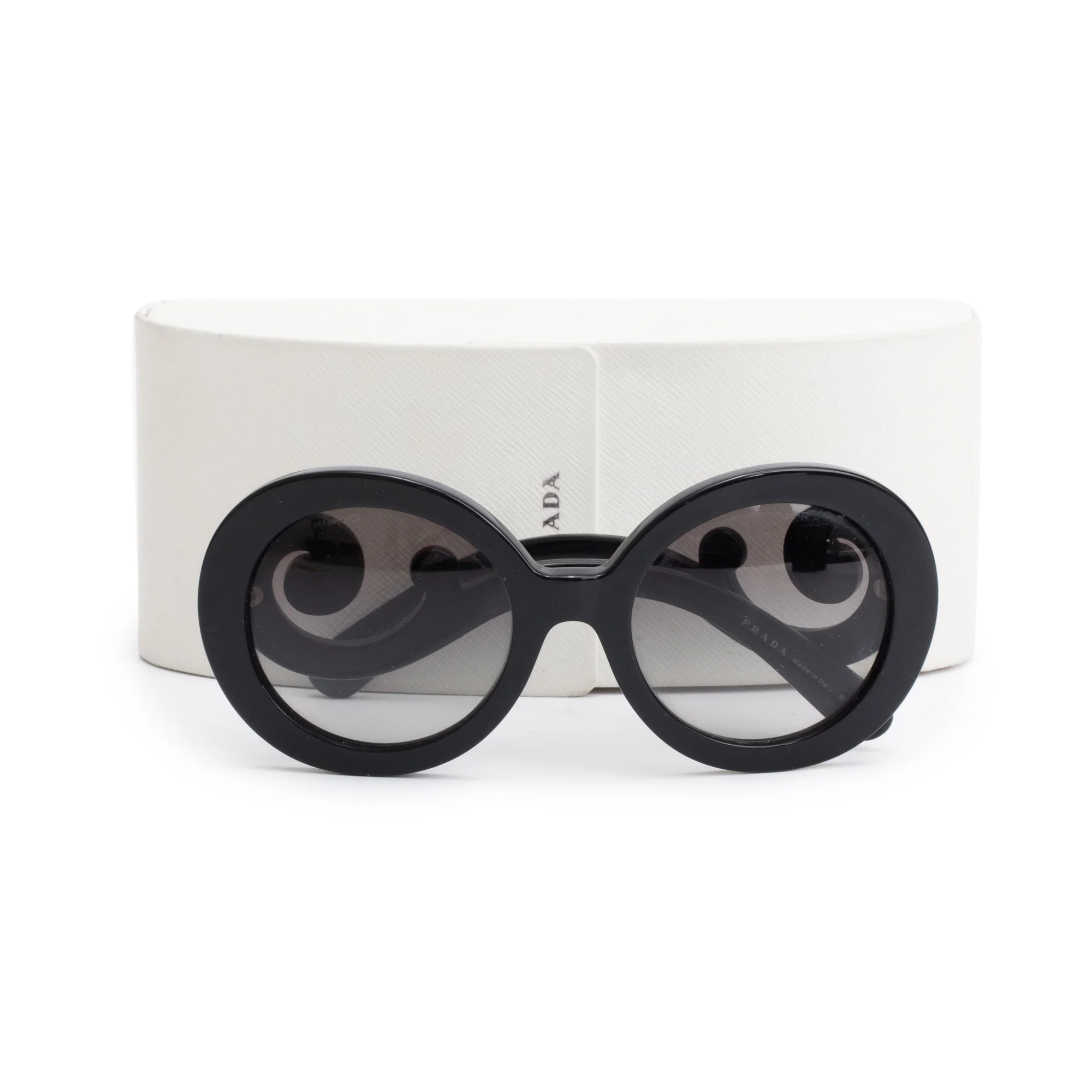 Prada SPR27N Black Acetate Classic Spiral Sunglasses w/ Case - Image 2
