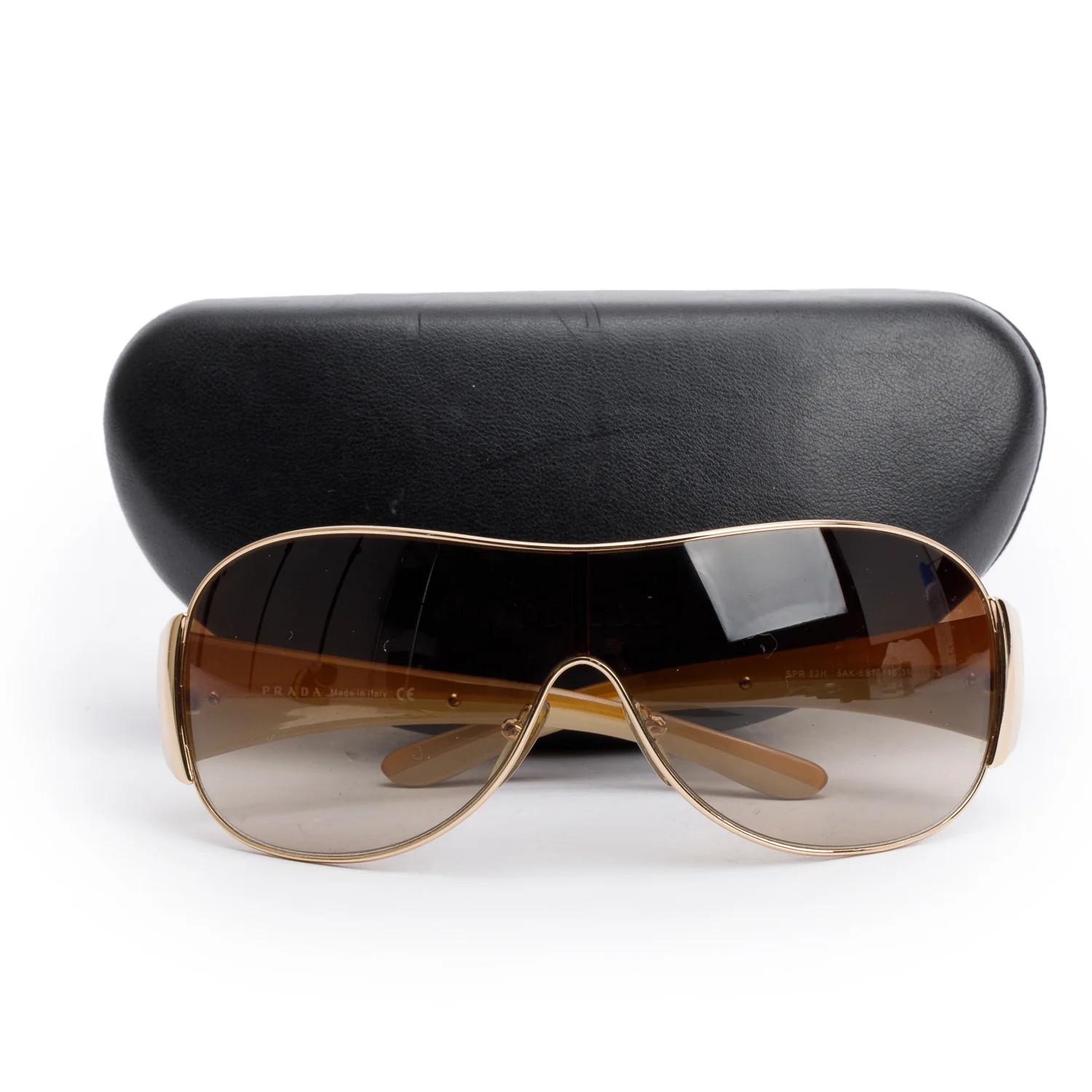 Prada SPR52H Brown Gradient Shied Sunglasses w/ Case - Image 2