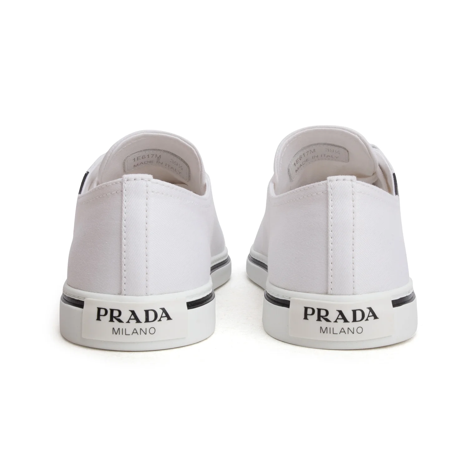 Prada White Canvas Gabardine Polka Sneakers, Women's Size 39.5 - Image 5