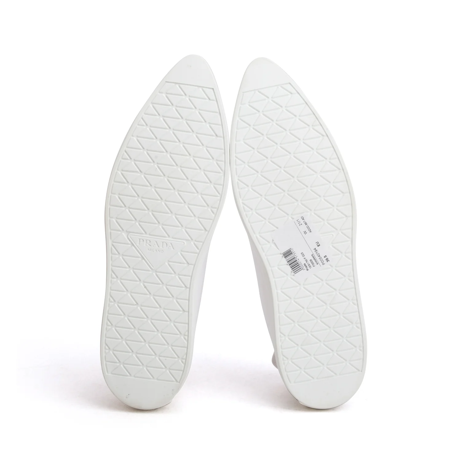 Prada White Canvas Gabardine Polka Sneakers, Women's Size 39.5 - Image 6