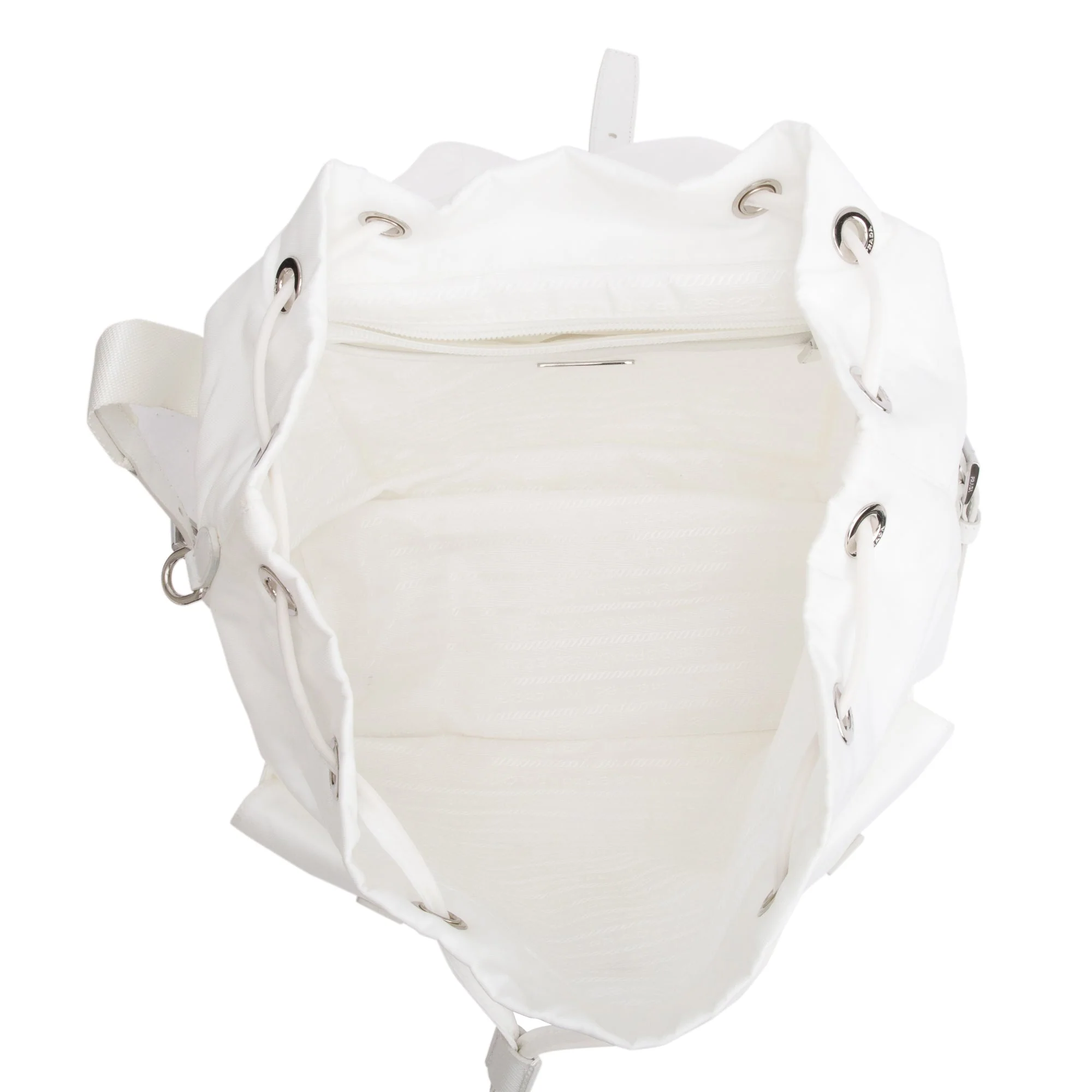 Prada White Re-Nylon Saffiano Medium Backpack w/ Pouch - Image 7