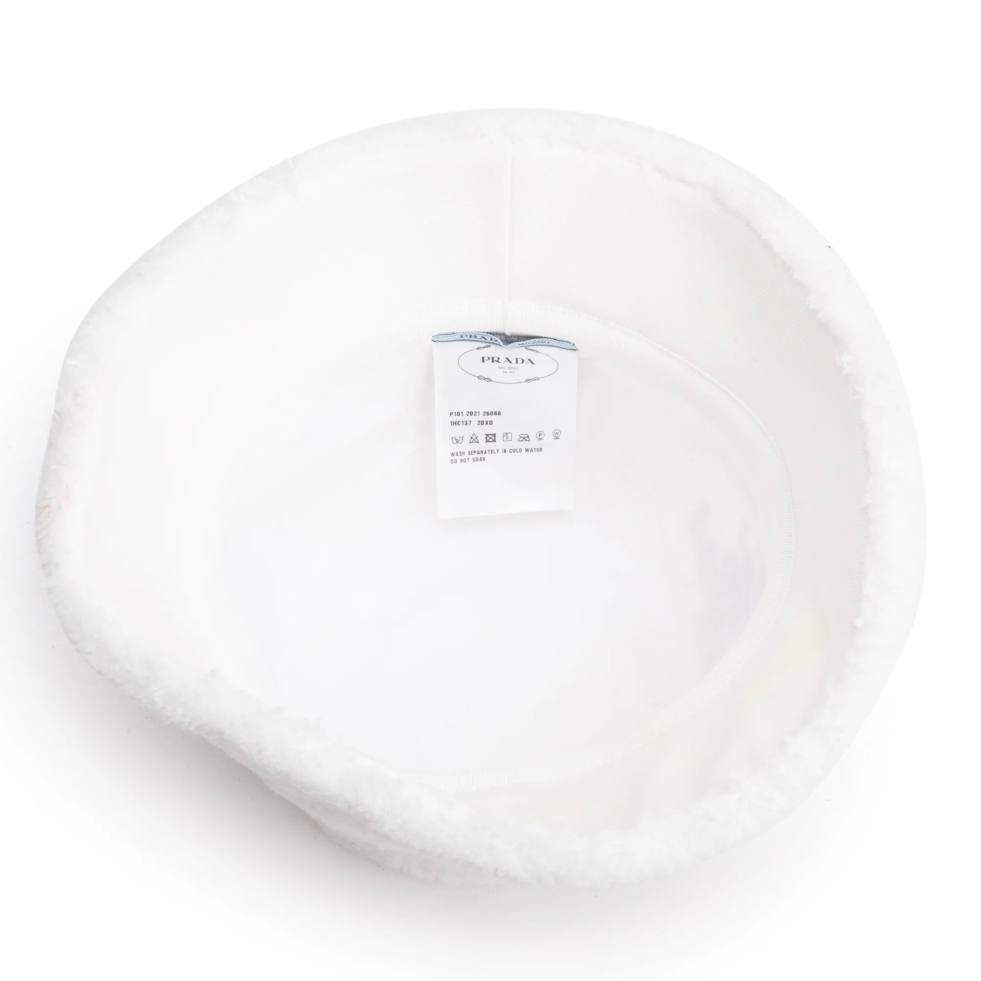 Prada White Shearling Bucket Hat - Image 3