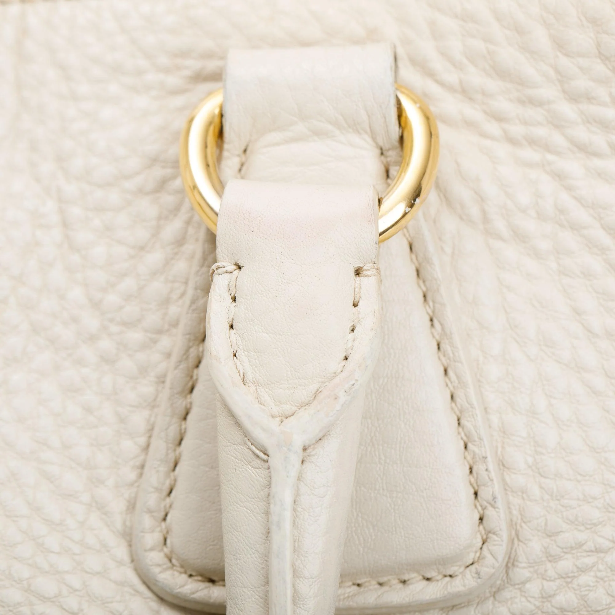 Prada White Vitello Daino Leather Tote w/ Strap - Image 11