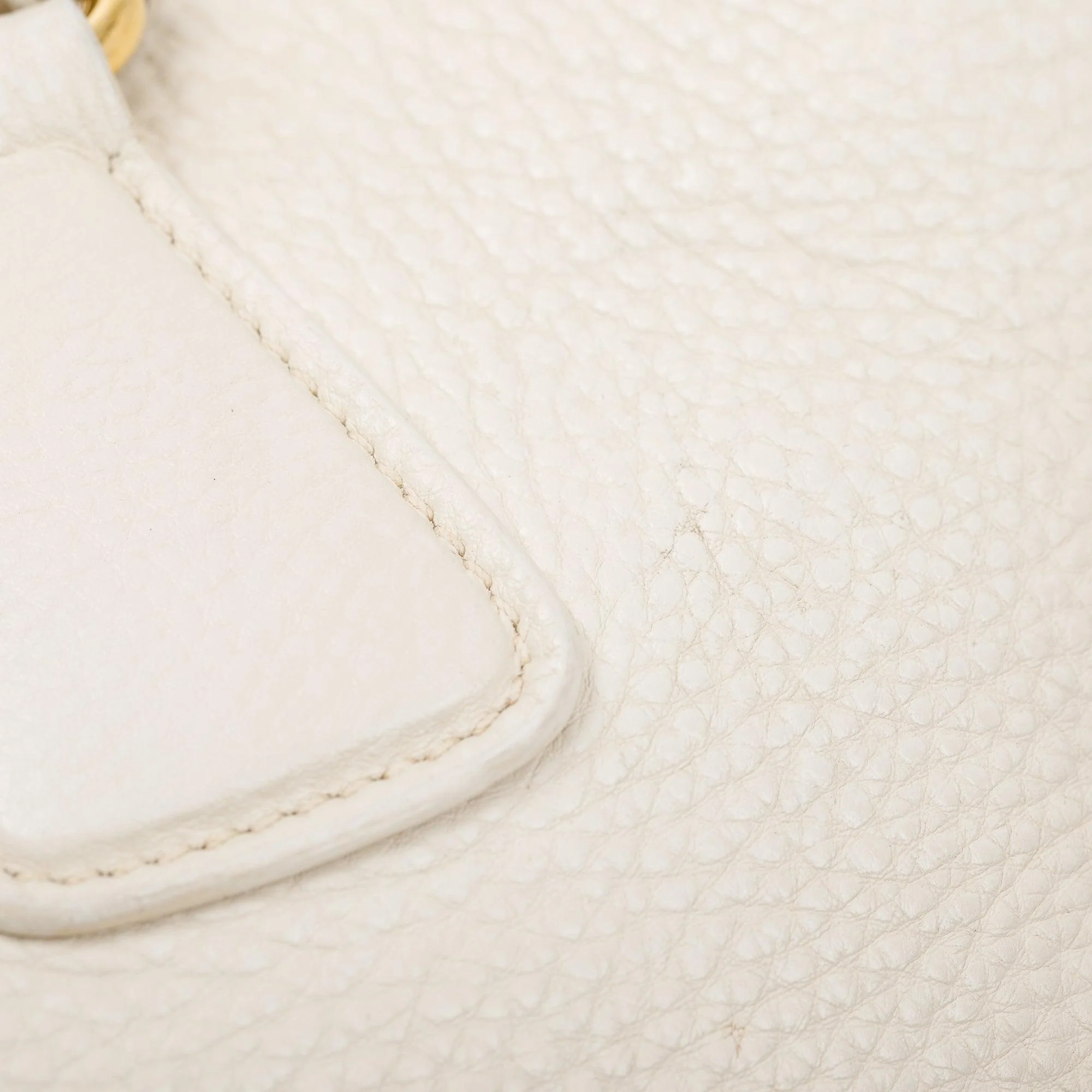 Prada White Vitello Daino Leather Tote w/ Strap - Image 7