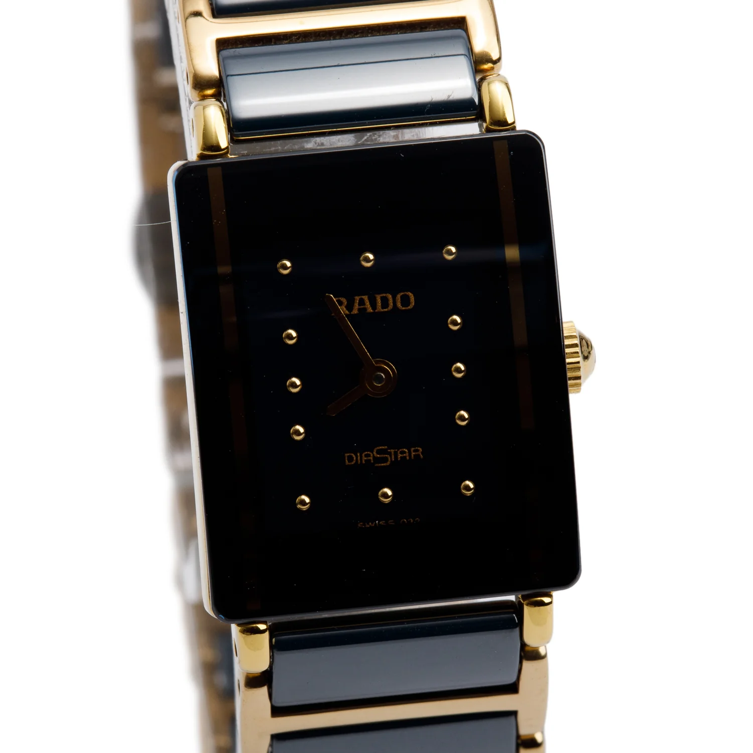 Rado Two-Tone Stainless Steel & Black Ceramic Diastar Quartz Watch Black Dial - Image 2