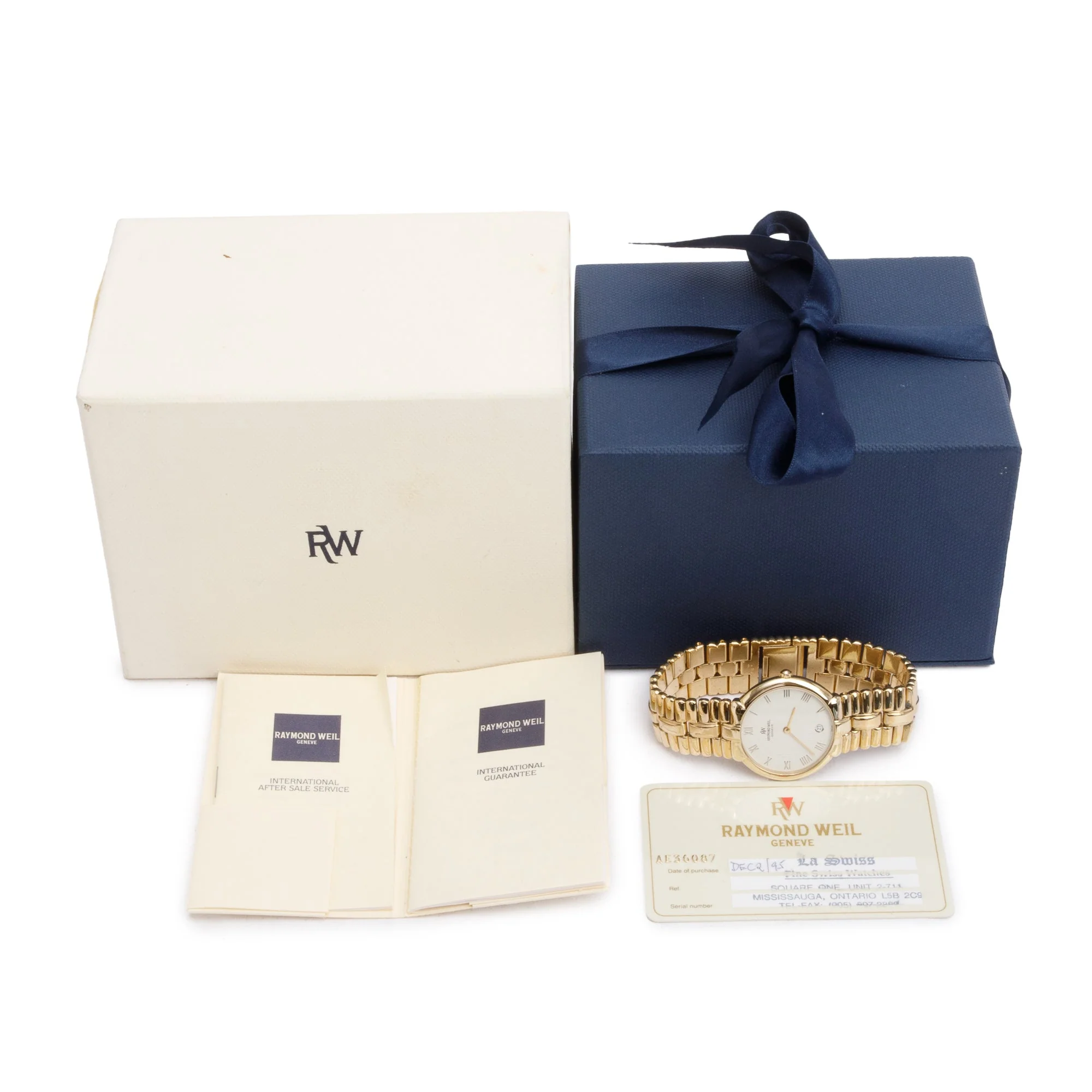 Raymond Weil 18k Gold Electroplated Stainless Steel 33 MM Classic Quartz Watch 9154 w/ Box & Papers - Image 2
