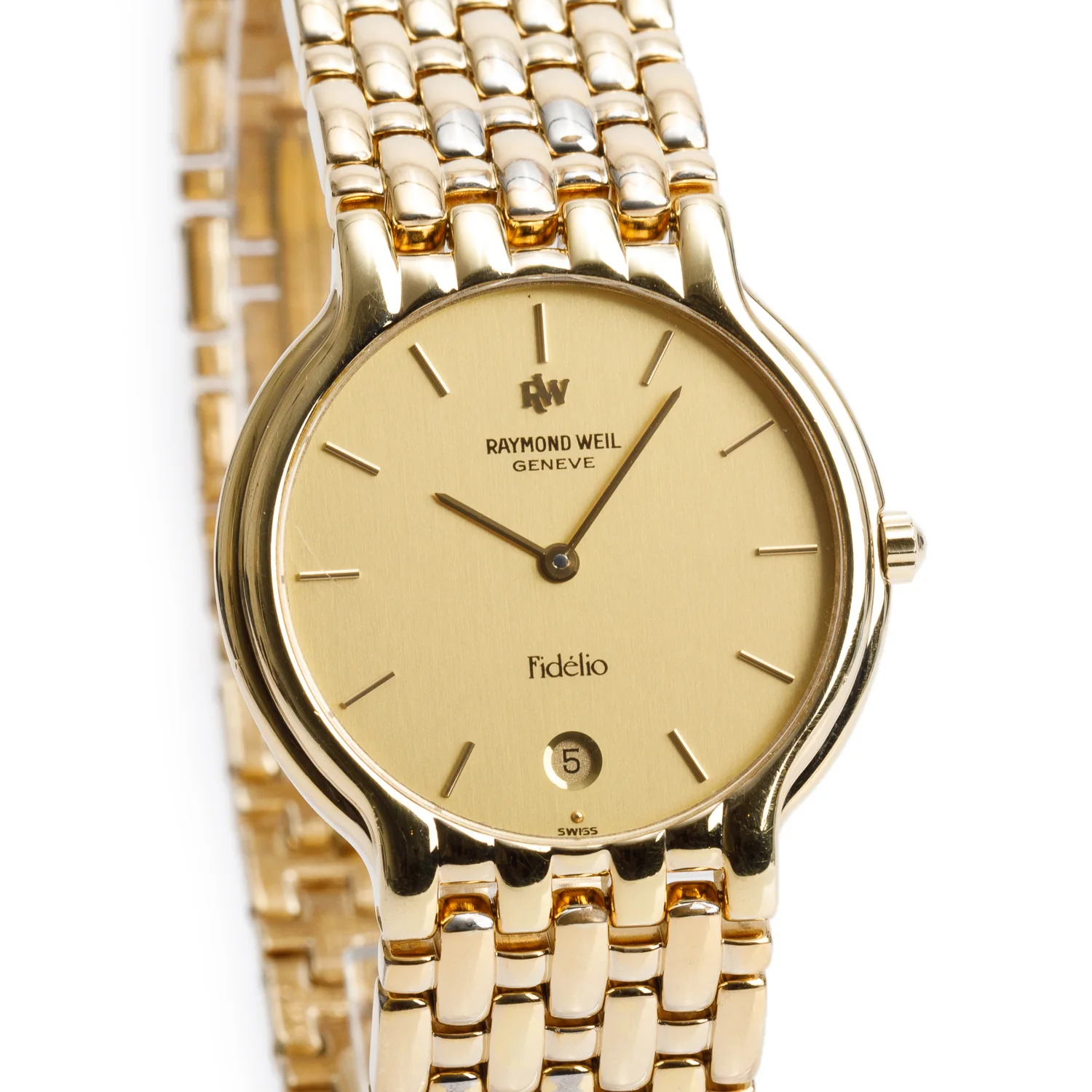 Raymond Weil 18k Yellow Gold Electroplated Stainless Steel Fidelio 32 MM Quartz Watch Gold Dial 4802 - Image 2