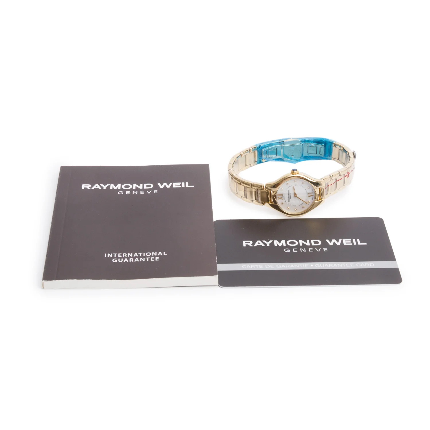 Raymond Weil Gold-Plated Stainless Steel Noemia 24 MM Quartz Watch Mother of Pearl Diamond Dial 5124 w/ Papers - Image 2