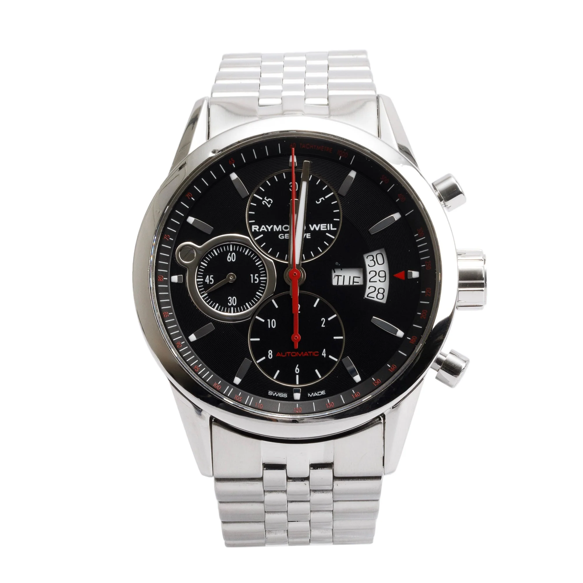 Raymond Weil Stainless Steel Freelancer 42 MM Chronograph Automatic Watch w/ Box & Papers