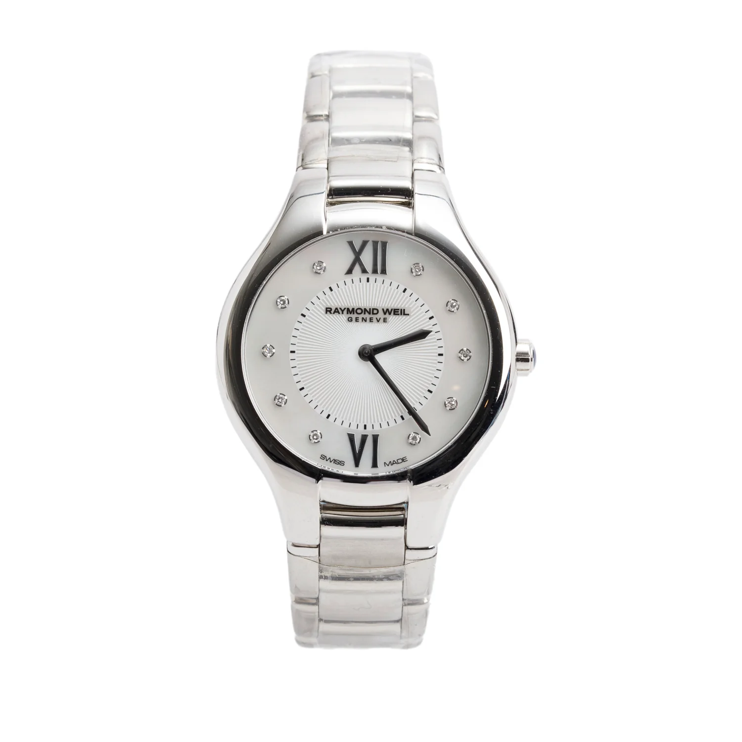 Raymond Weil Stainless Steel Noemia 32 MM Quartz Watch Mother of Pearl Diamond Dial 5132 w/ Box & Papers