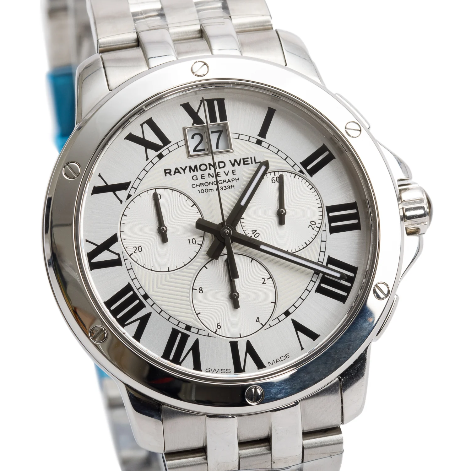 Raymond Weil Stainless Steel Tango 40 MM Chronograph Quartz Watch 4891 w/ Box - Image 3