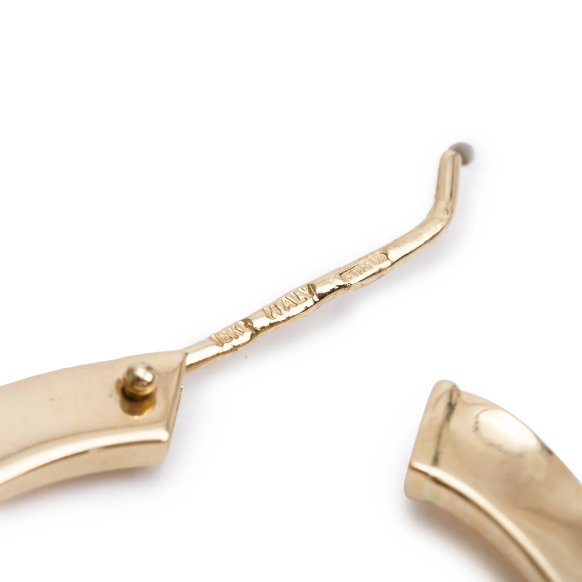 Roberto Coin 18k Yellow Gold Large Flat Oval Hoop Earrings w/ Box - Image 4
