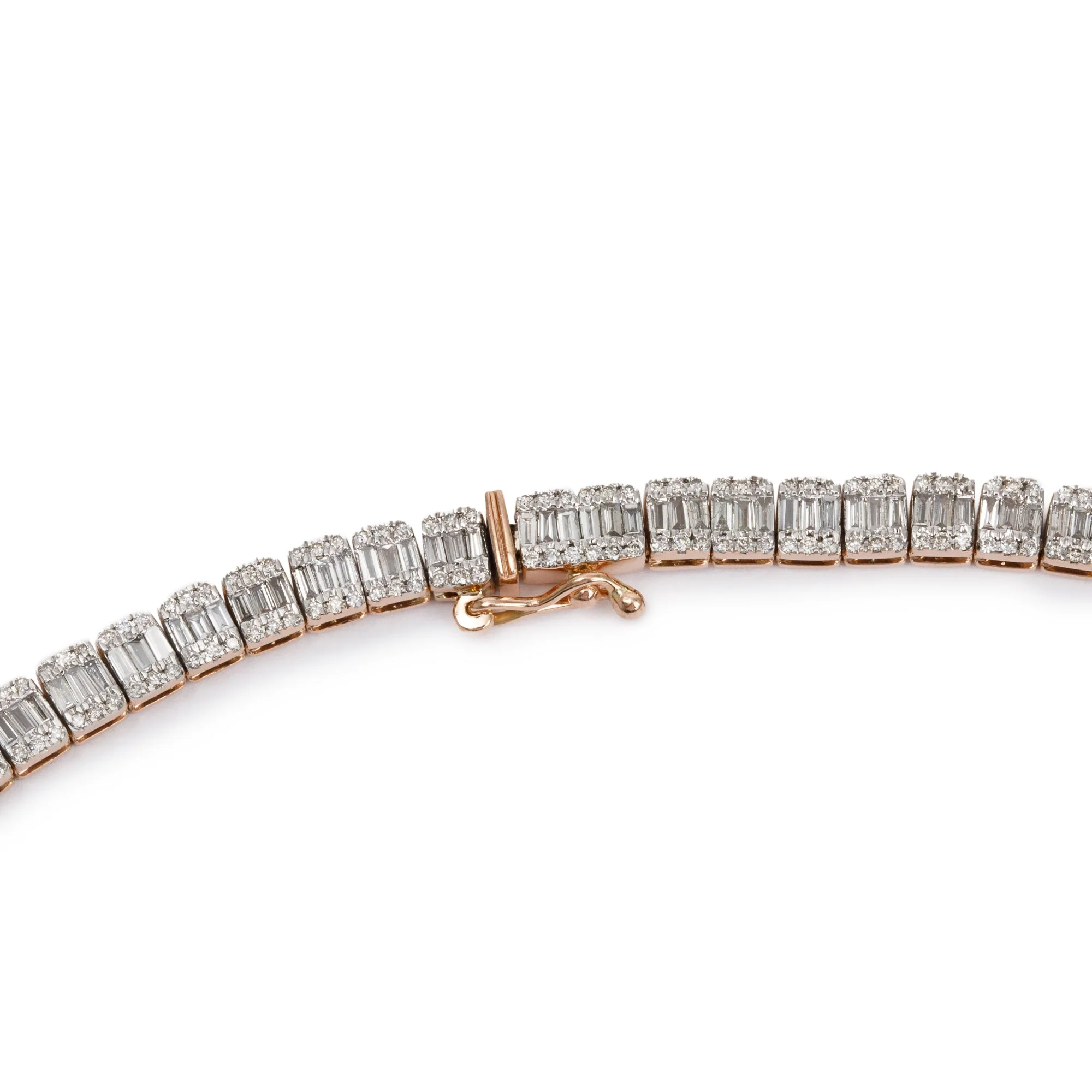 Rock City 10k Rose Gold 11.28 tcw. Diamond Tennis Necklace w/ Box - Image 4