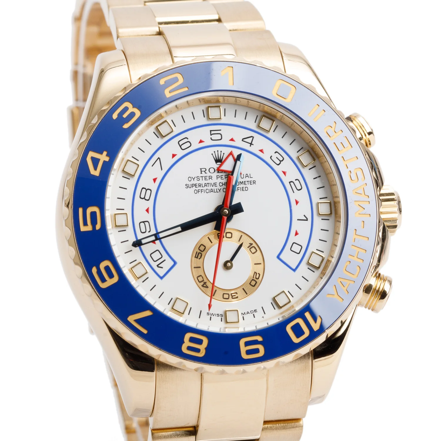 Rolex 18k Yellow Gold Day Yacht-Master II 44 MM Automatic Watch White Dial 116688 - Image 2