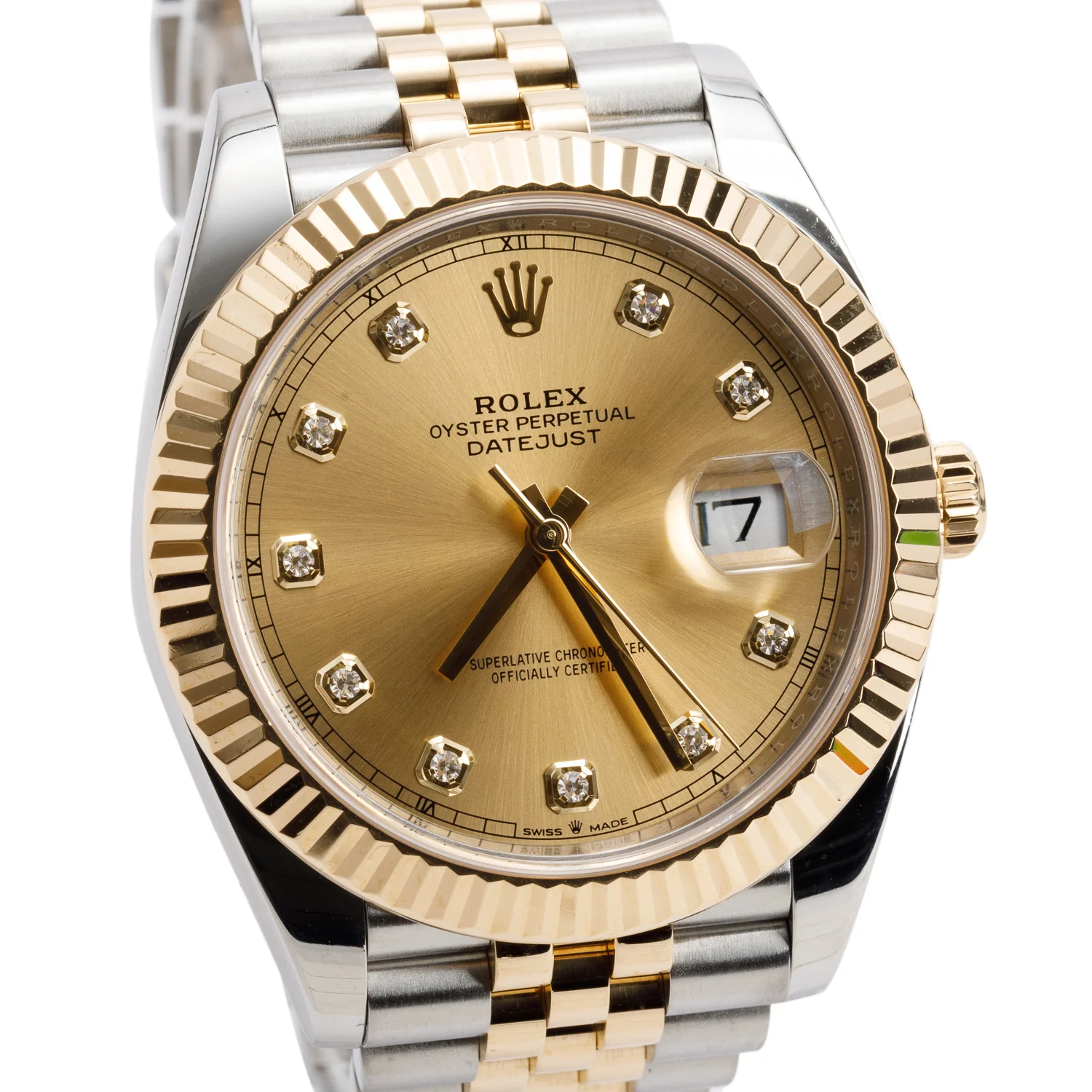 Rolex 2020 Stainless Steel & 18k Yellow Gold Datejust 41 MM Automatic Watch Champagne Diamond Dial 126333 w/ Box & Papers - Image 3