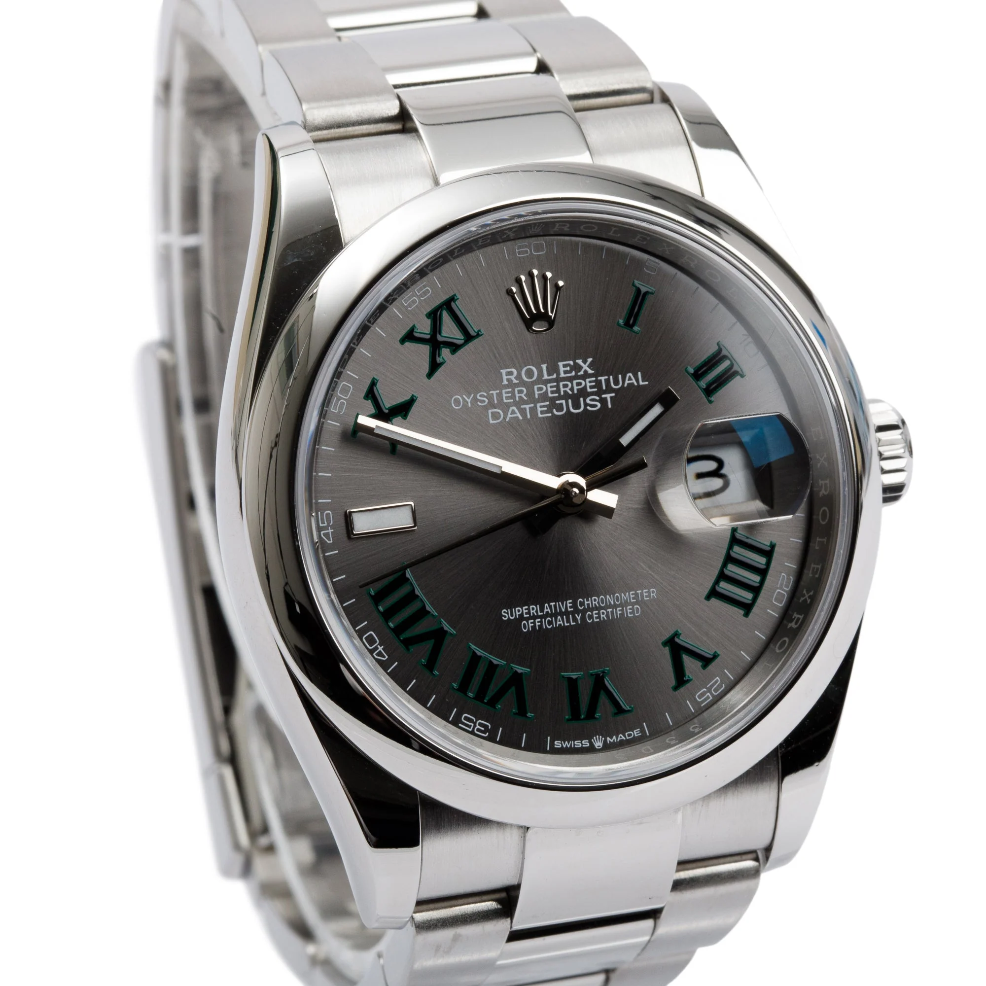 Rolex 2022 Stainless Steel Datejust 36MM Wimbledon Dial Automatic Watch 126200 w/ Box & Papers - Image 3