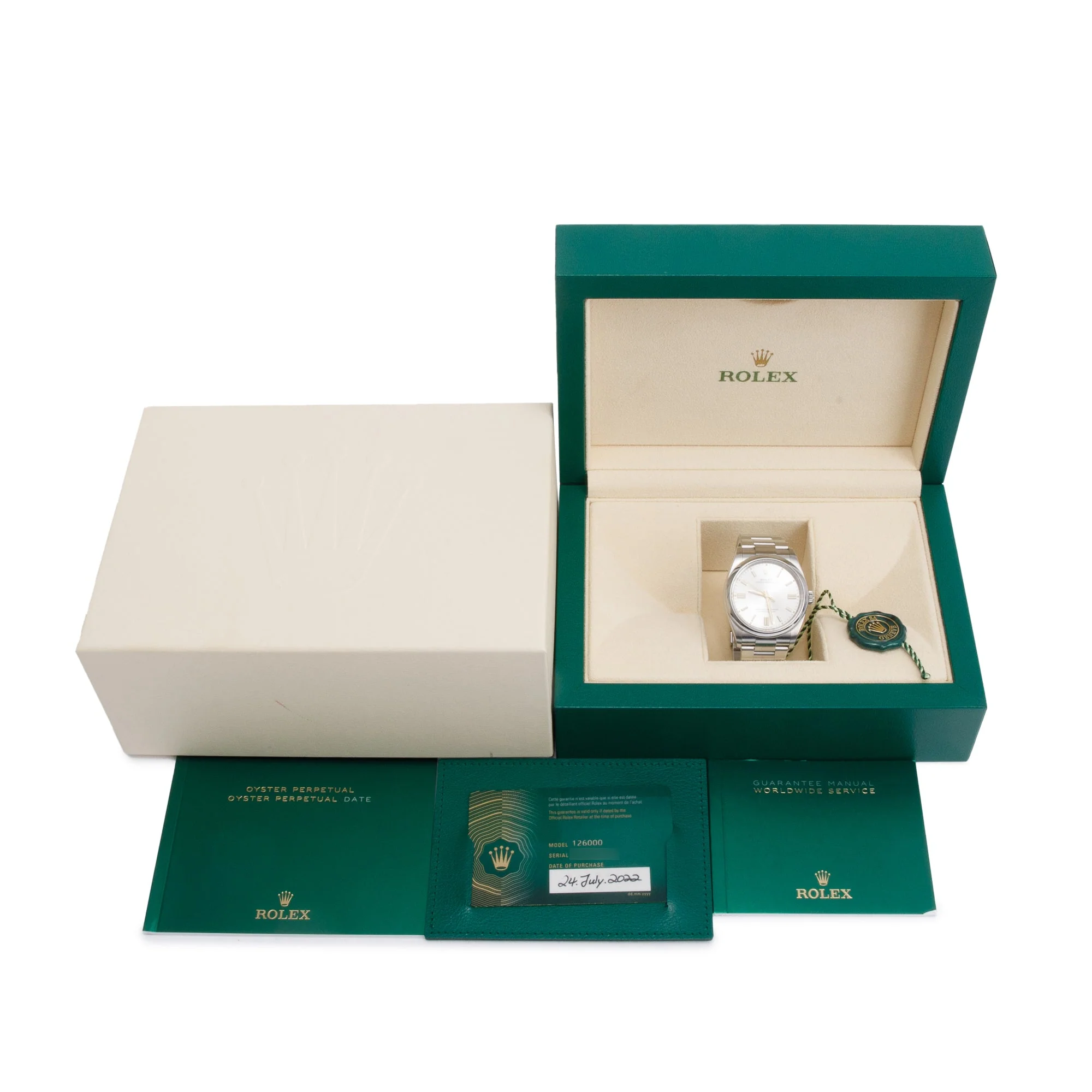 Rolex 2022 Stainless Steel Oyster Perpetual 36 MM Watch 126000 w/ Box & Papers - Image 2