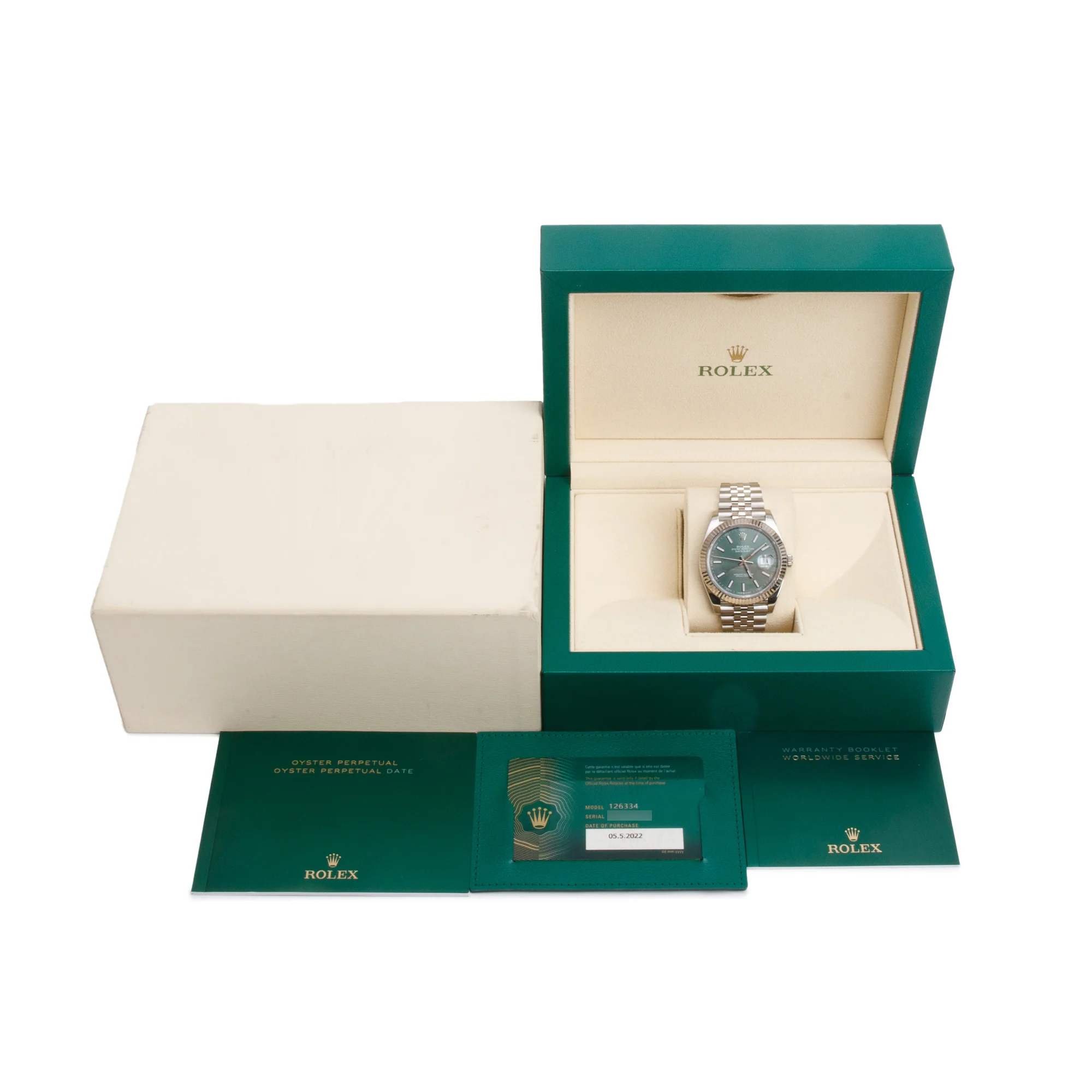 Rolex 2022 Stainless Steel Oyster Perpetual Datejust 41 MM Watch Mint Green Dial 126334 w/ Box & Papers - Image 2