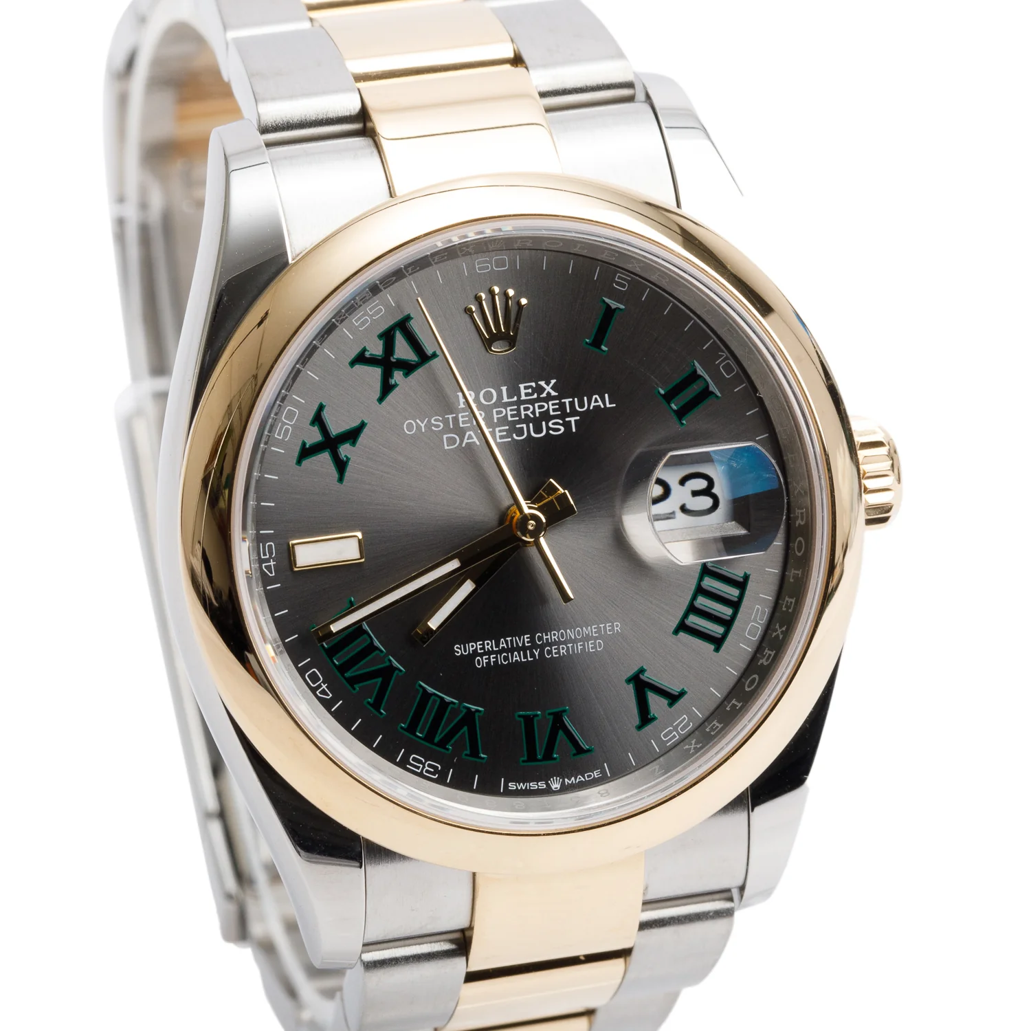 Rolex 2023 Stainless Steel & 18k Yellow Gold Datejust 36 MM Watch Wimbledon Dial 126203 w/ Box & Papers - Image 3