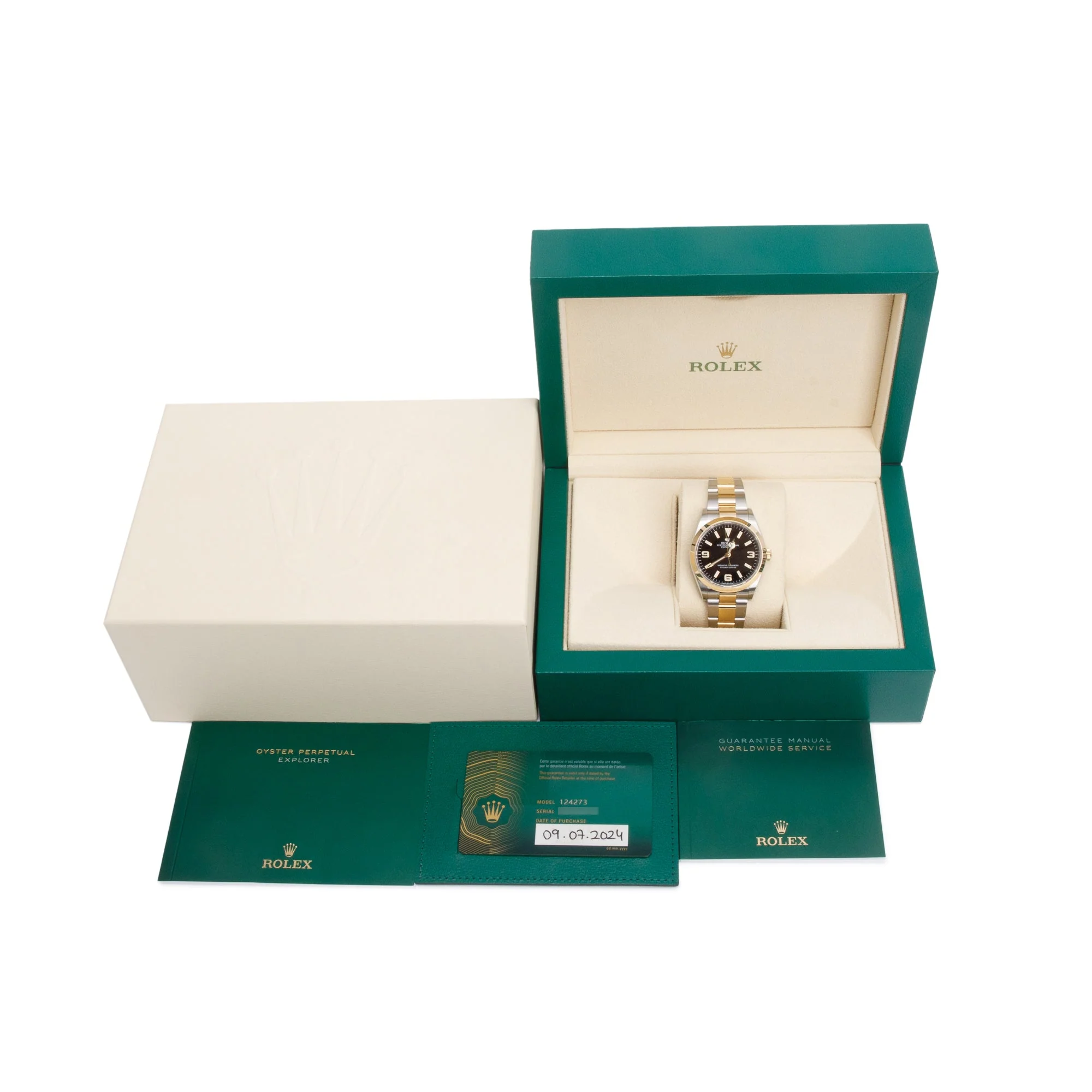 Rolex 2024 Stainless Steel & 18k Yellow Gold Oyster Perpetual Explorer 36 MM Watch Black Dial 124273 w Box & Papers - Image 2