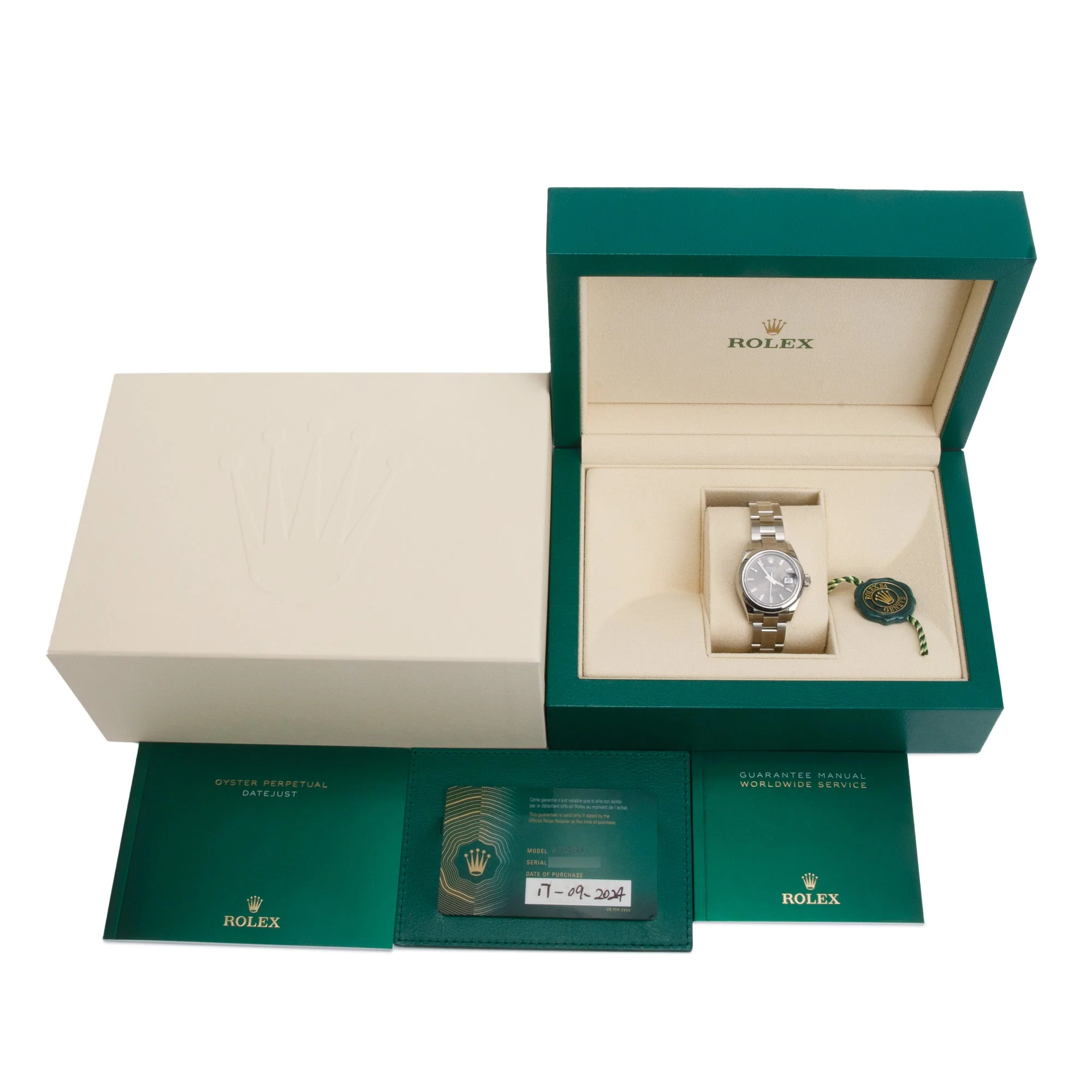 Rolex 2024 Stainless Steel Lady-Datejust 28 MM Automatic Watch Dark Grey Dial 279160 w/ Box & Papers - Image 2
