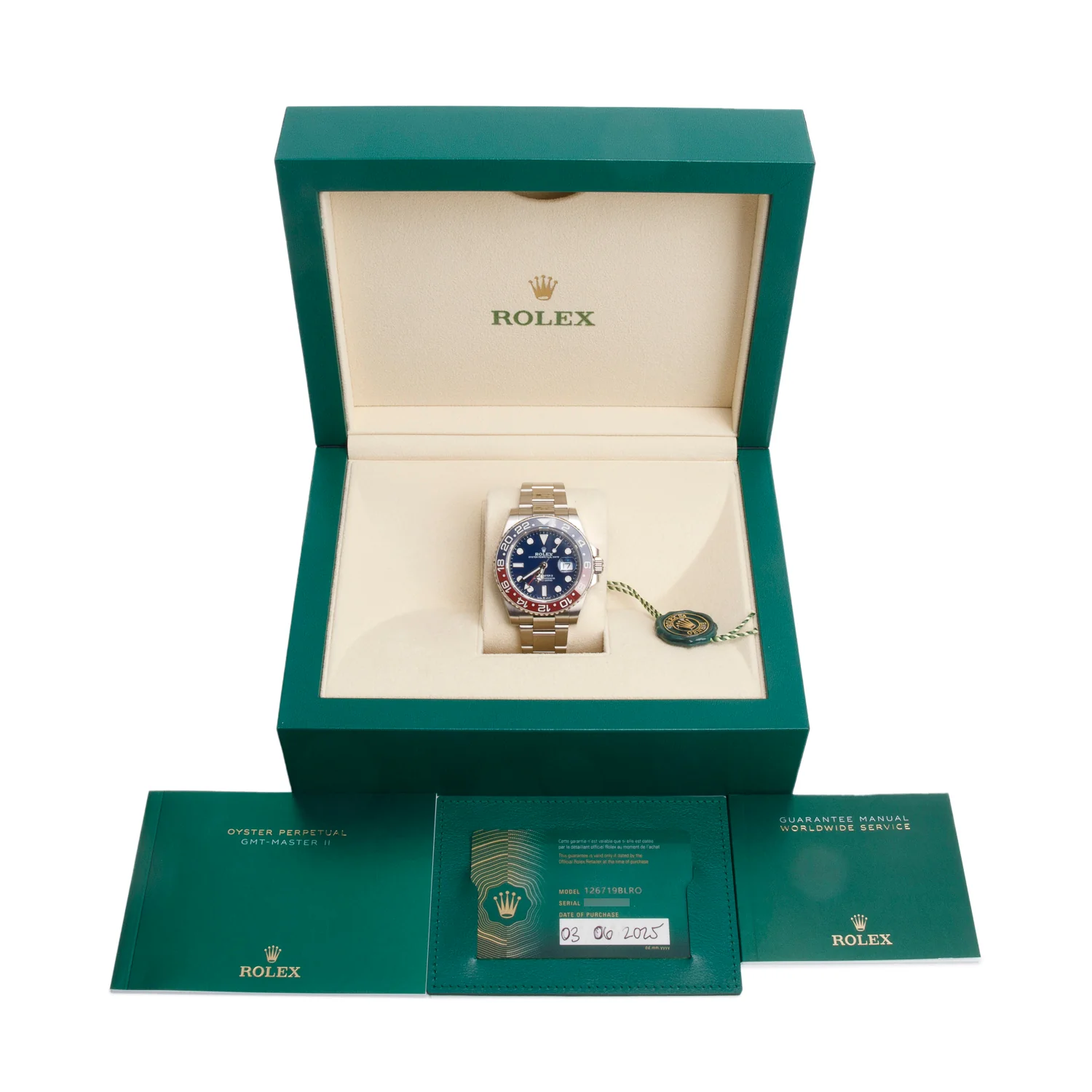 Rolex 2025 18k White Gold GMT-Master II Pepsi 40 MM Automatic Watch Blue Dial 126719BLRO w/ Box & Papers - Image 2