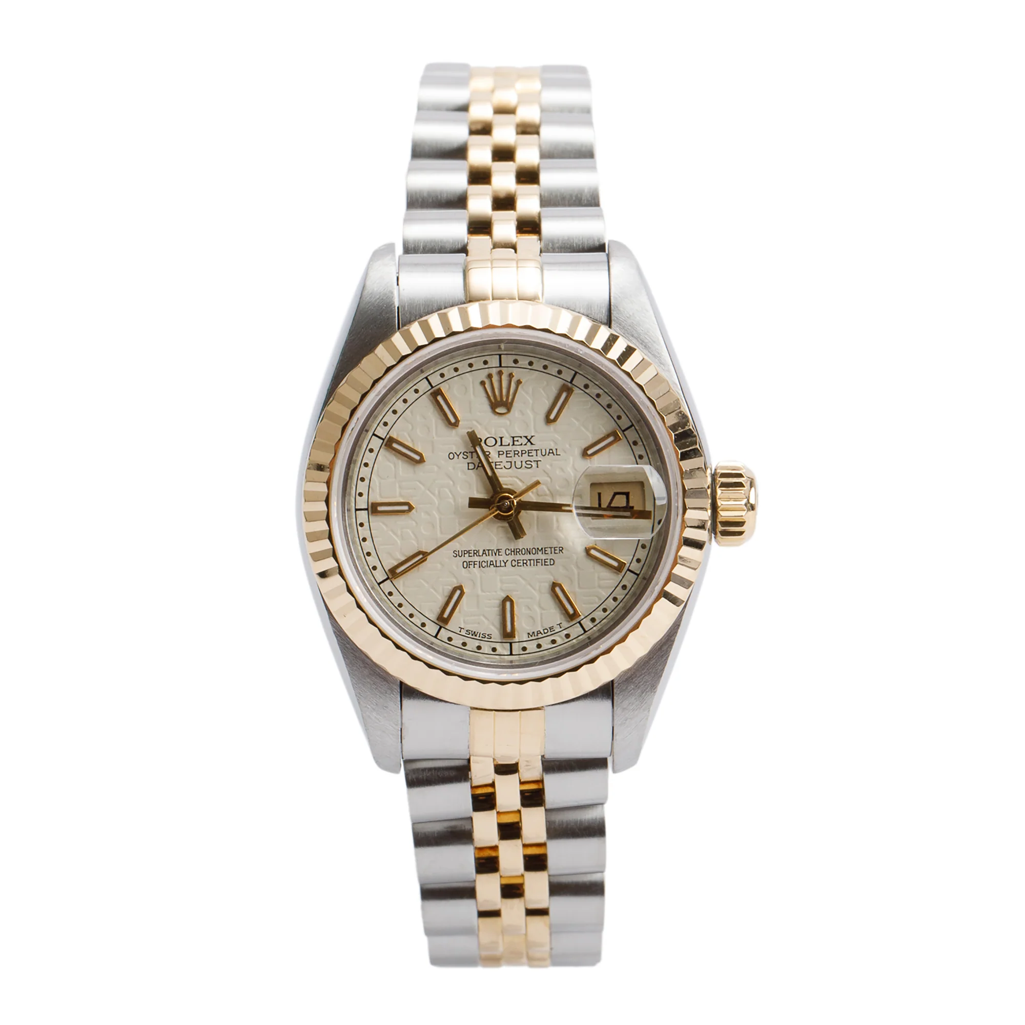Rolex Stainless Steel & 18k Yellow Gold Datejust 26 MM Watch 69173 w/ Box & Papers