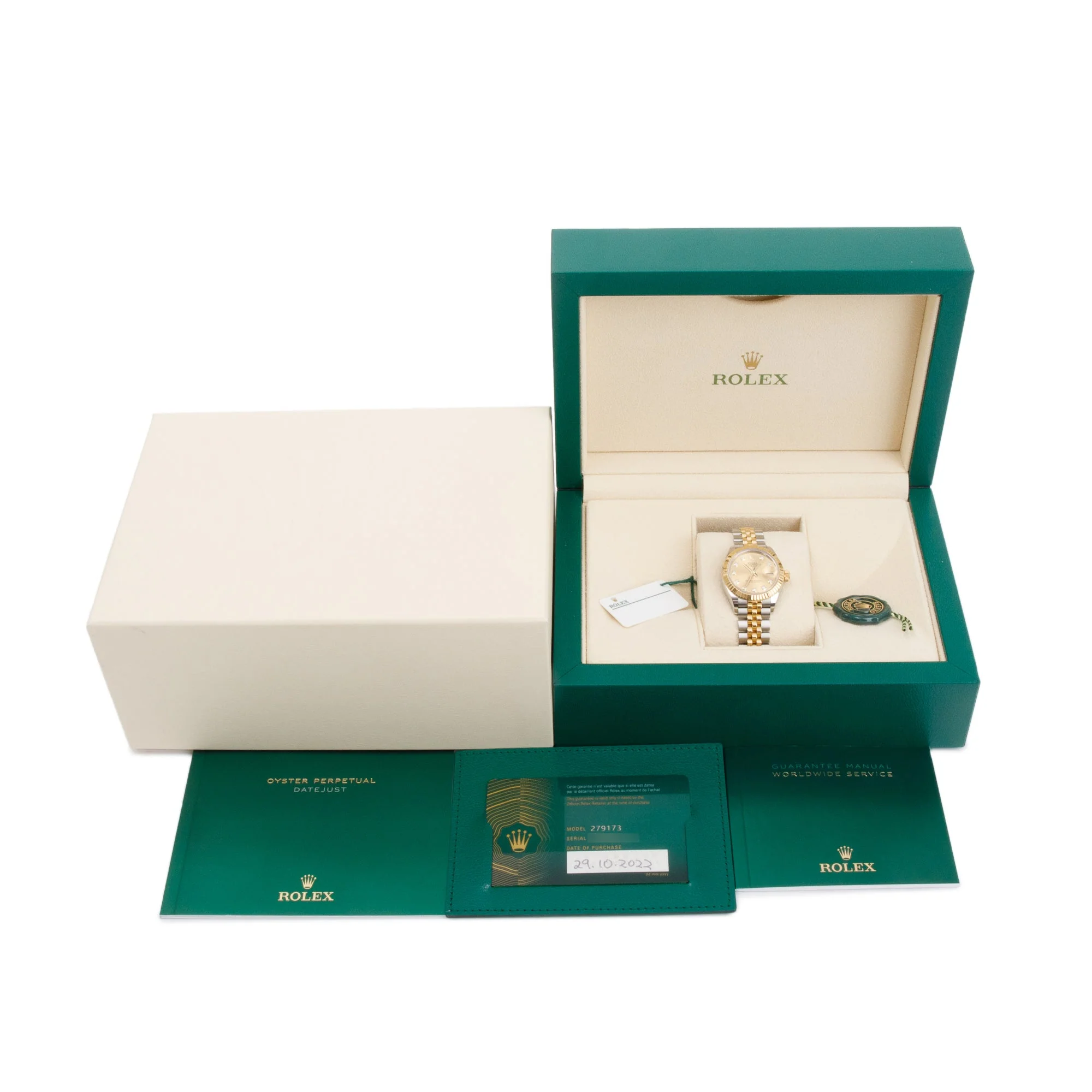 Rolex Stainless Steel & 18k Yellow Gold Lady-Datejust Diamond Dial 28 MM Watch w/ Box & Papers - Image 2