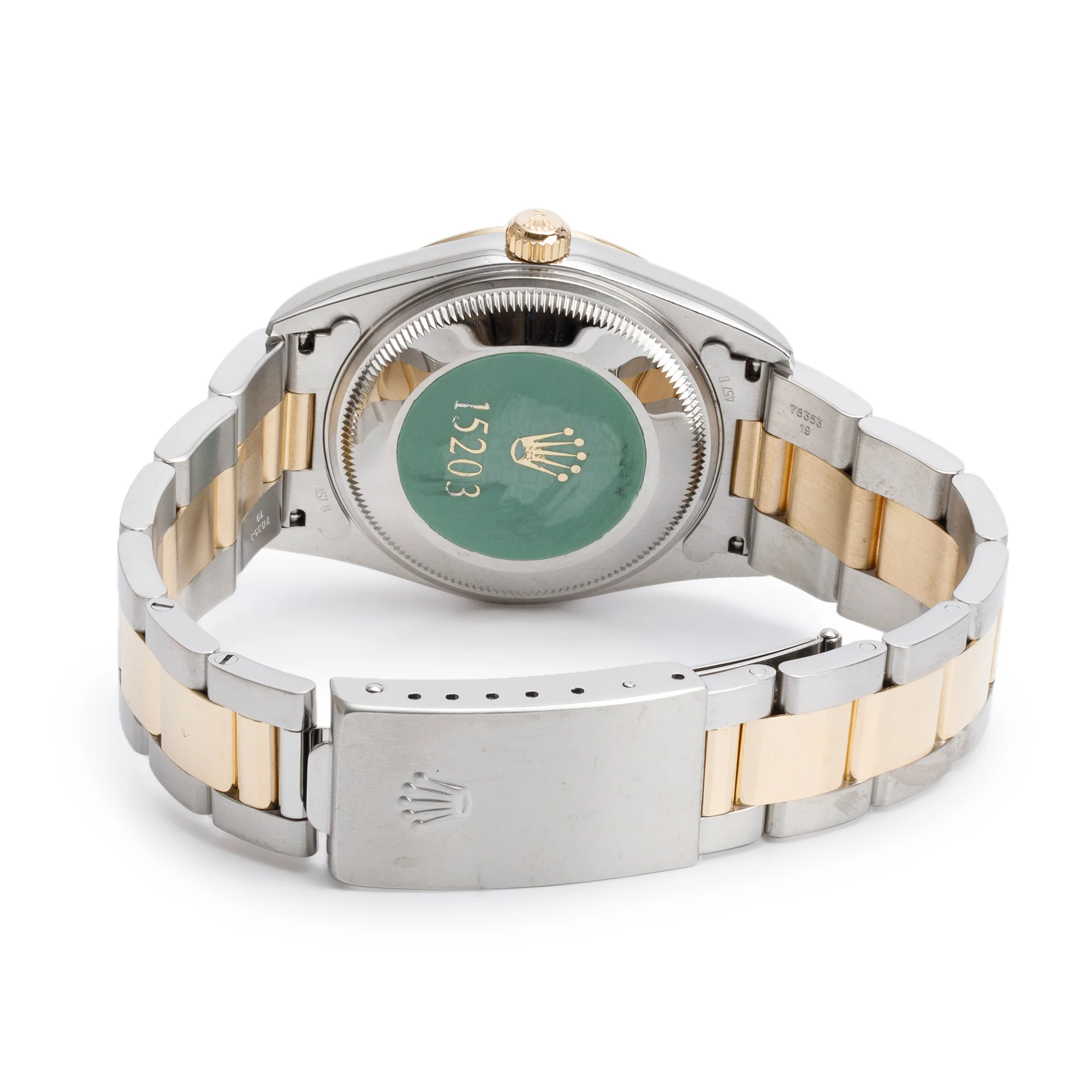 Rolex Stainless Steel & 18k Yellow Gold Oyster Perpetual Date 34 MM Watch White Dial 15203 w Box & Papers - Image 4