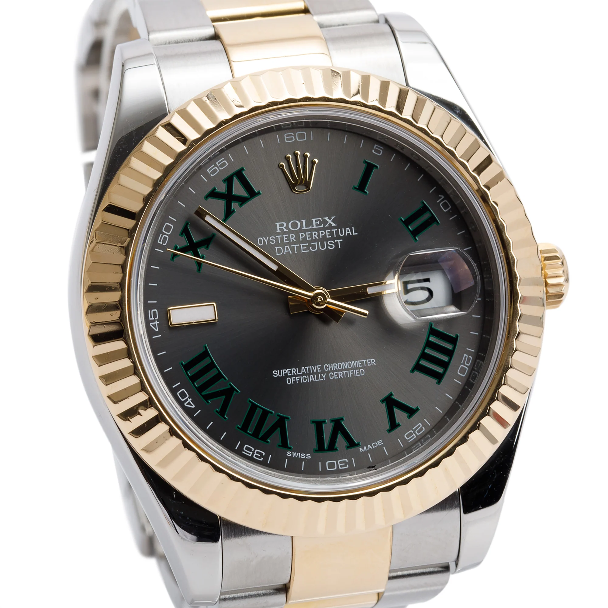 Rolex Stainless Steel & 18k Yellow Gold Oyster Perpetual Datejust 41 MM Watch Wimbledon Dial 116333 w/ Box & Papers - Image 3