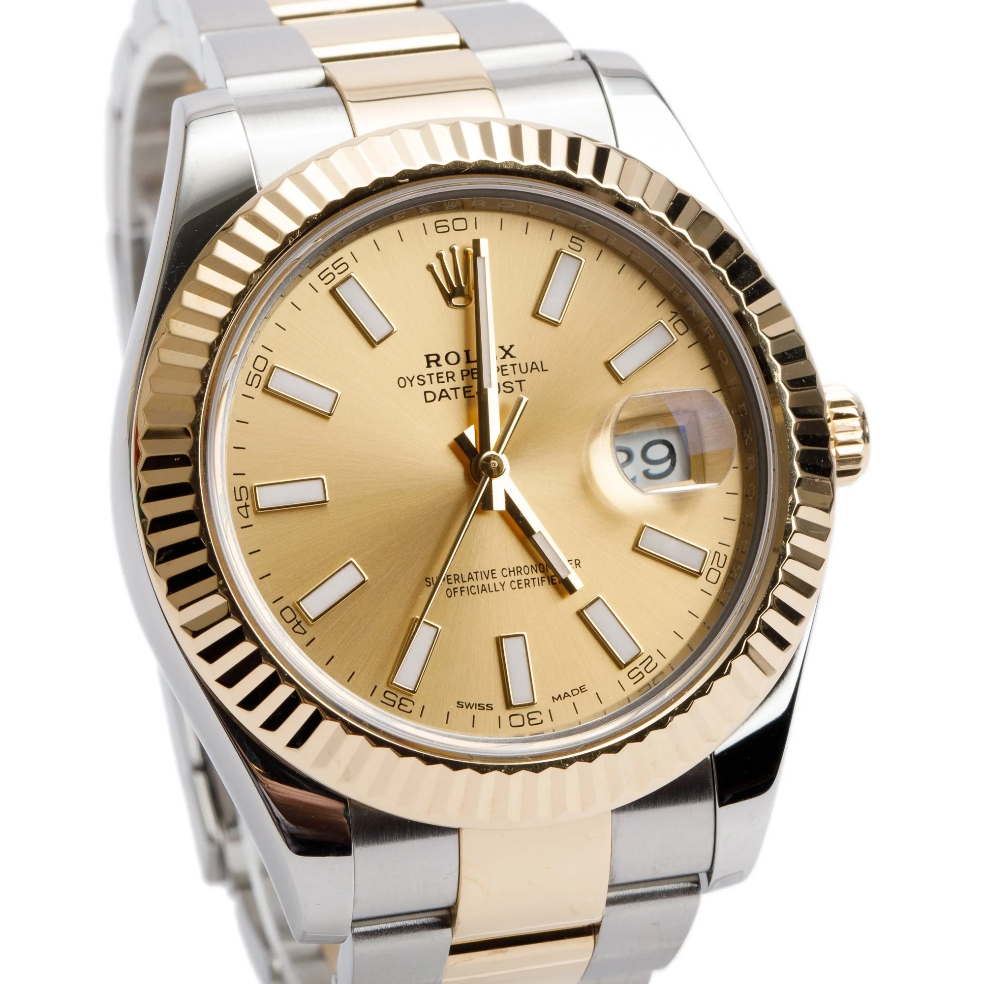 Rolex Stainless Steel & 18k Yellow Gold Oyster Perpetual Datejust II 41 MM Watch Gold Dial 116333 w/ Box & Papers - Image 3