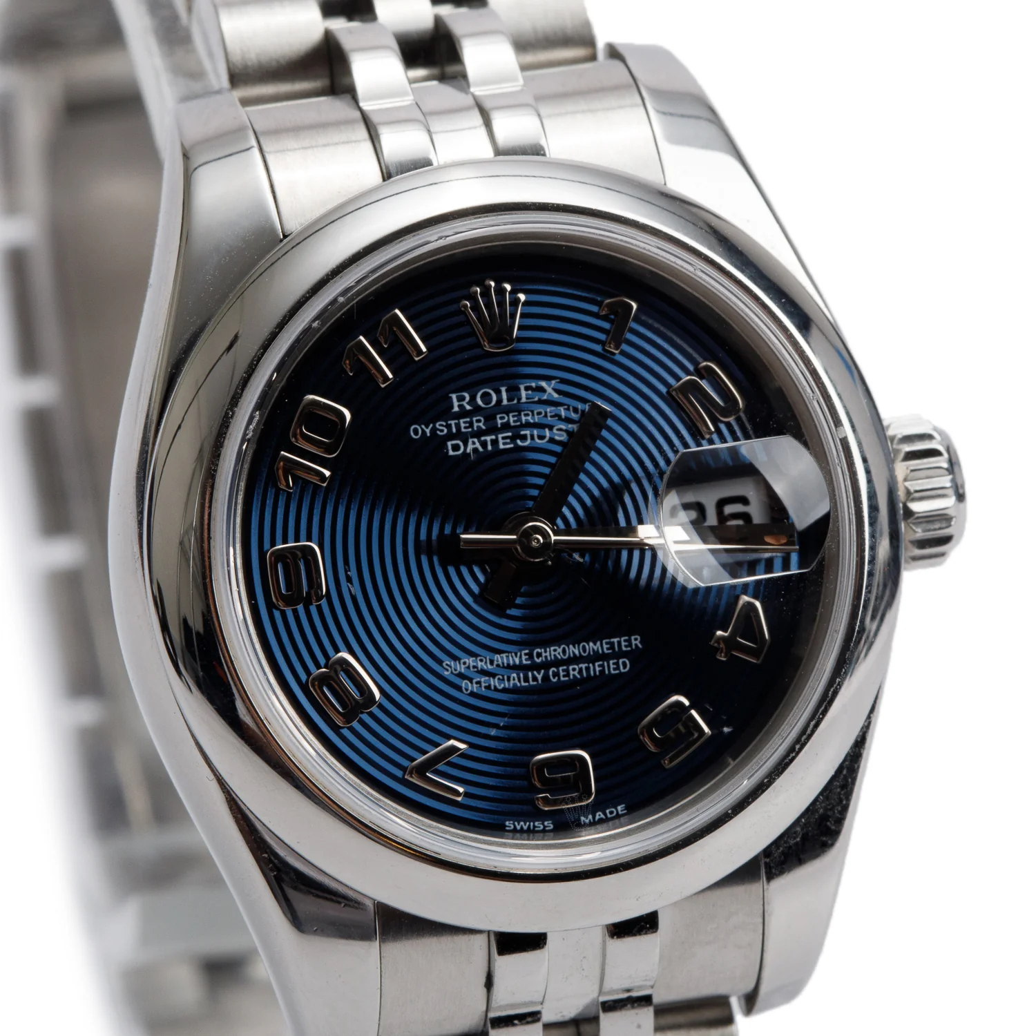 Rolex Stainless Steel 26 MM Datejust Automatic Watch Blue Dial 179160 - Image 2