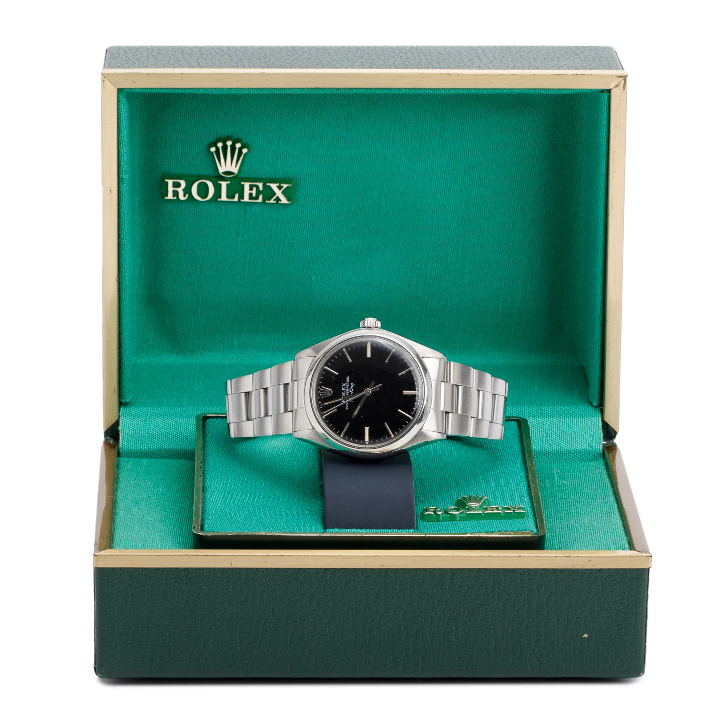 Rolex Stainless Steel Air King 34 MM Automatic Watch Black Dial 5500 w/ Box - Image 2