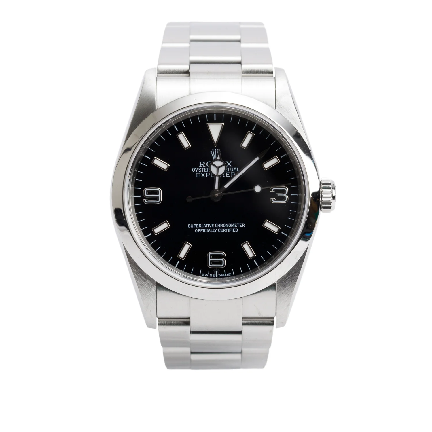 Rolex Stainless Steel Black Dial Oyster Perpetual Explorer 36 MM Watch 114270 w/ Box & Papers