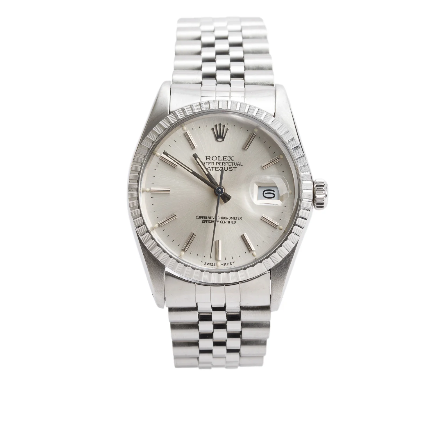Rolex Stainless Steel Datejust 36 MM Automatic Watch 16030 w/ Box & Papers