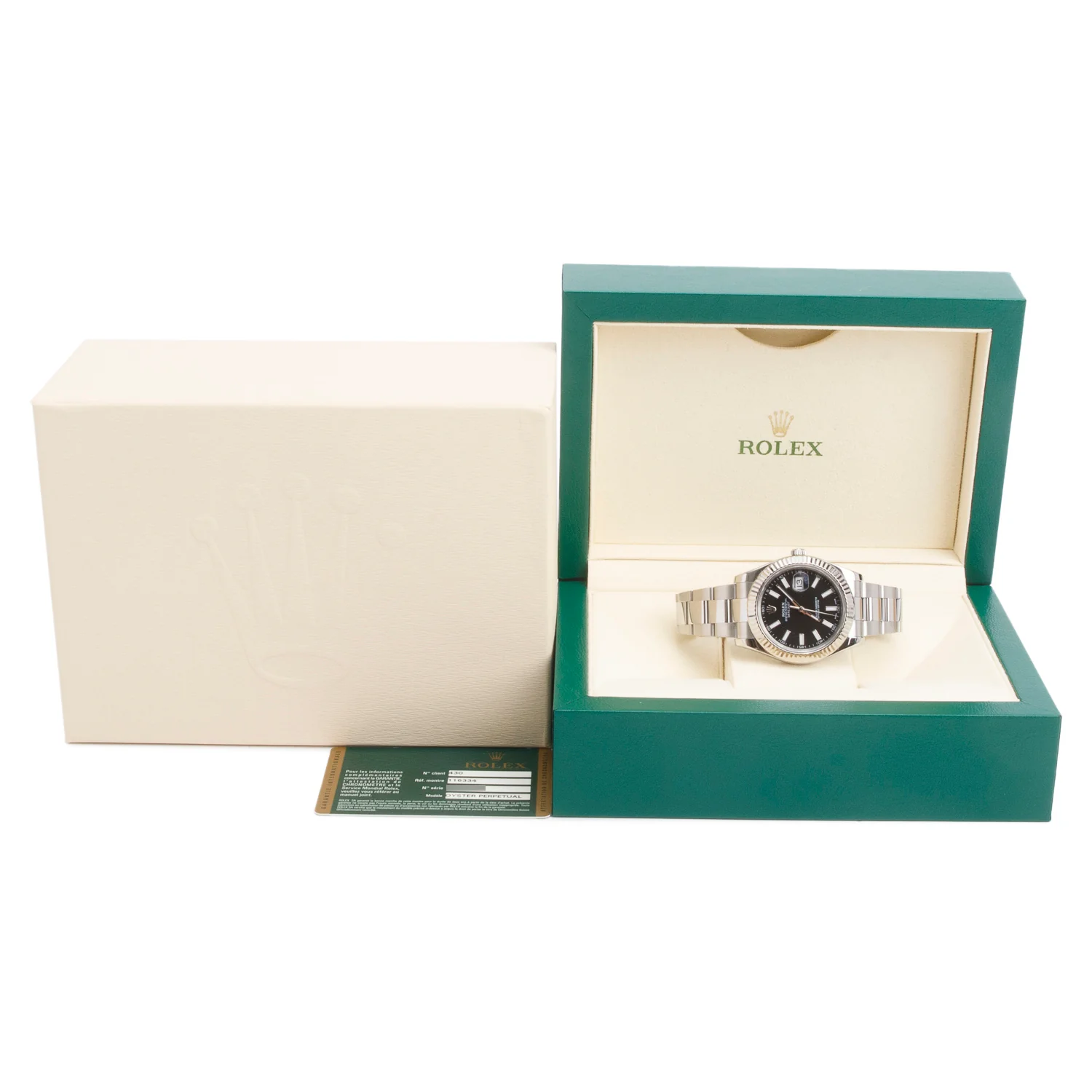 Rolex Stainless Steel Datejust II 41 MM Automatic Watch Black Dial 116334 w/ Box & Papers - Image 2