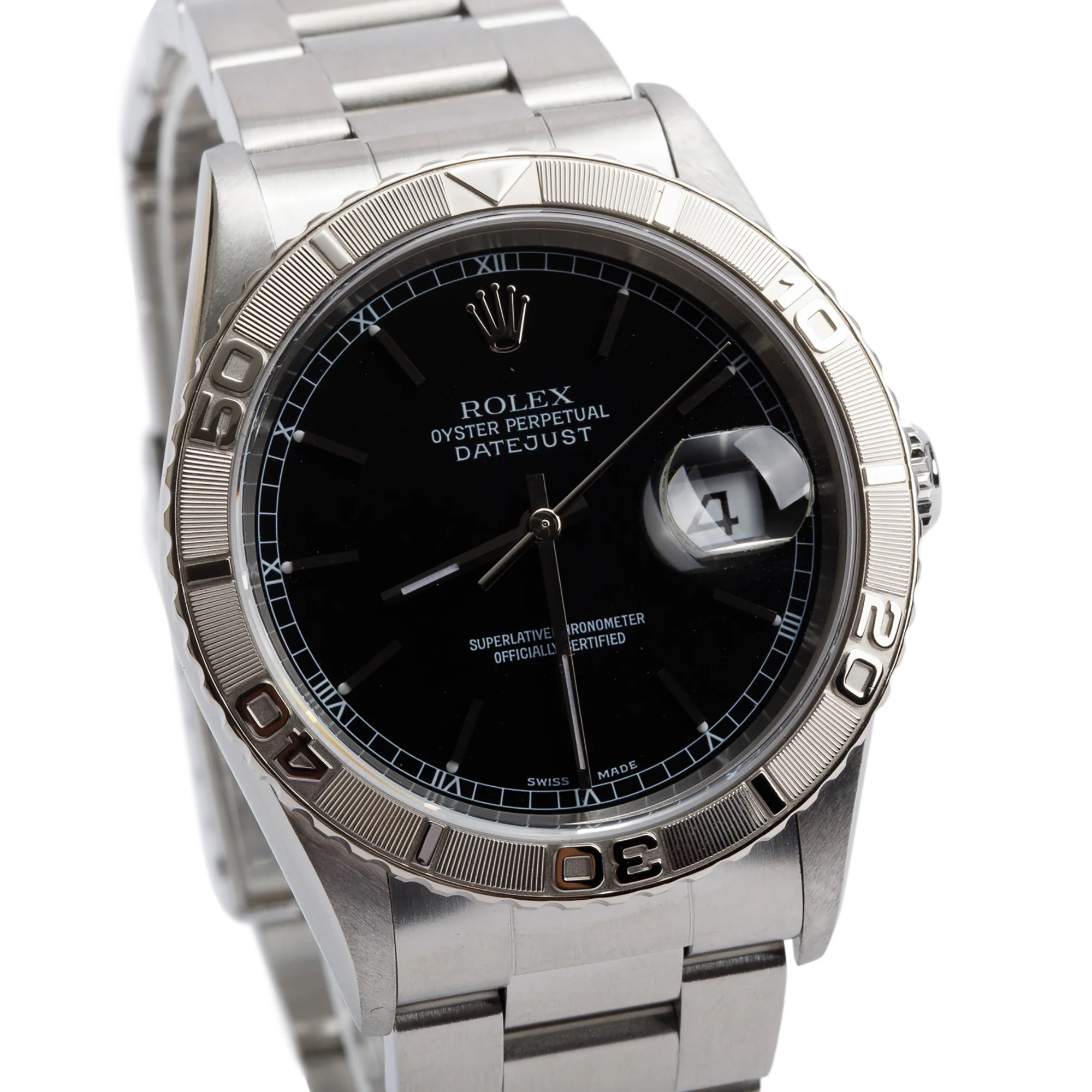 Rolex Stainless Steel Datejust Turn-O-Graph 36 MM Watch Black Dial 16264 w/ Box & Papers - Image 2
