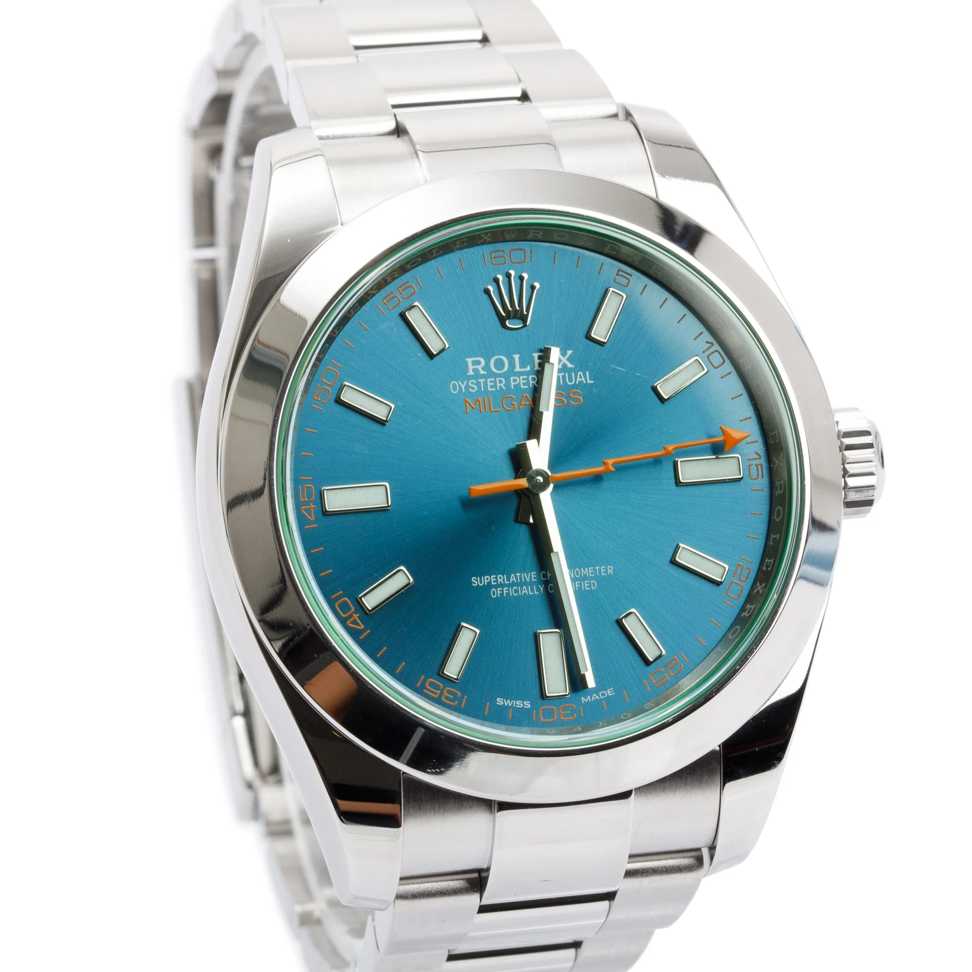 Rolex Stainless Steel Milgauss Green Crystal 40 MM Watch w/ Box & Papers - Image 3